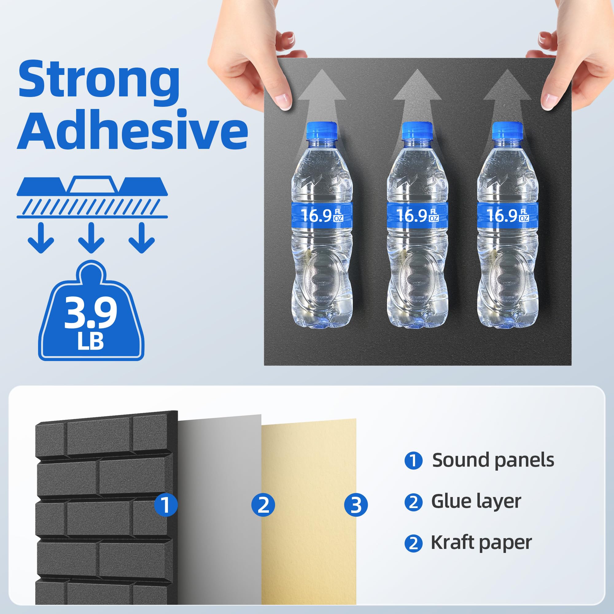 20 Pack Acoustic Panels With Self Adhesive, 12'' X 12'' X 0.4'' High Density Sound Proof Foam Panels For Walls, Soundproof Wall