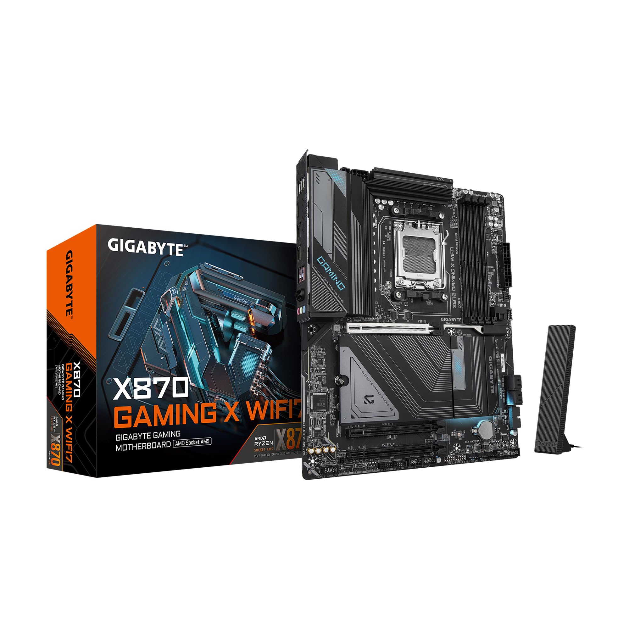 Gigabyte X870 Gaming X Wifi7 Amd Am5 Lga 1718 Motherboard, Atx, Ddr5, 3X M.2, Pcie 5.0, Usb4, Wifi7, 2.5Gbe Lan, Ez Latch, 5 Yea