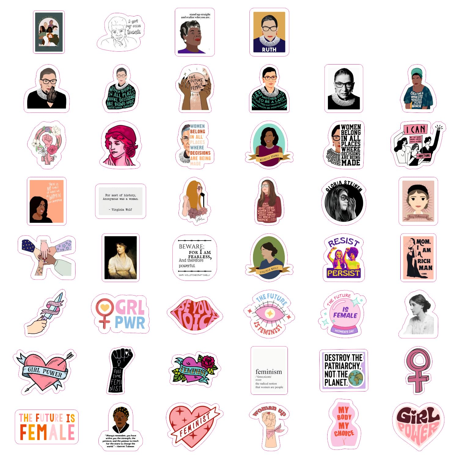 Feminist Stickers For Water Bottle And Laptop   Feminism Party Favors & Decorations, Girl Power Waterproof Vinyl Decals, Empower