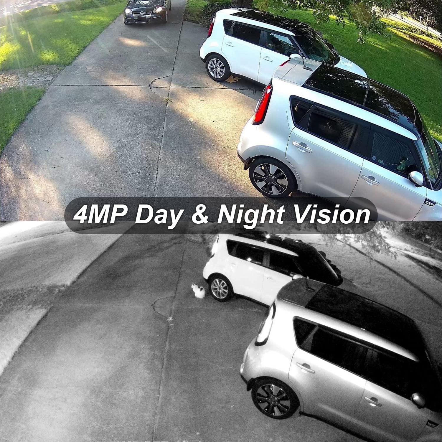 Anpviz 4Mp Poe Ip Turret Camera With Microphone/Audio, Ip Security Camera Outdoor Indoor, Night Vision 50Ft, Waterproof Ip66, 10