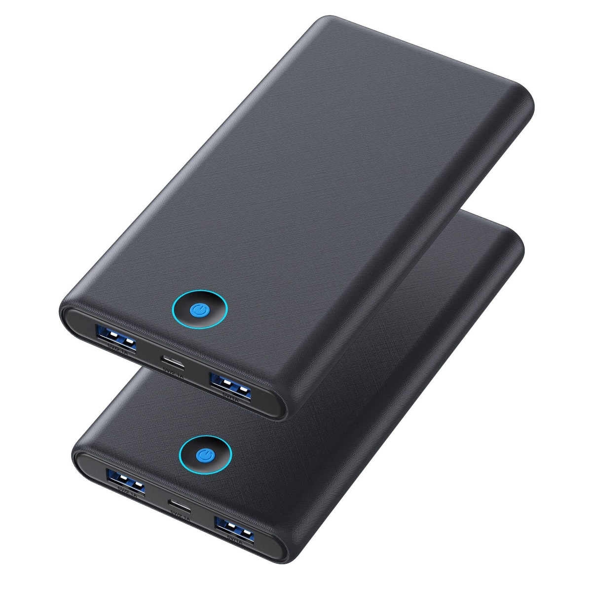 Fochew Portable Charger, 2 Pack 20000Mah Power Bank Ultra Slim Fast Charging External Battery Pack With Dual Usb Outputs Compati
