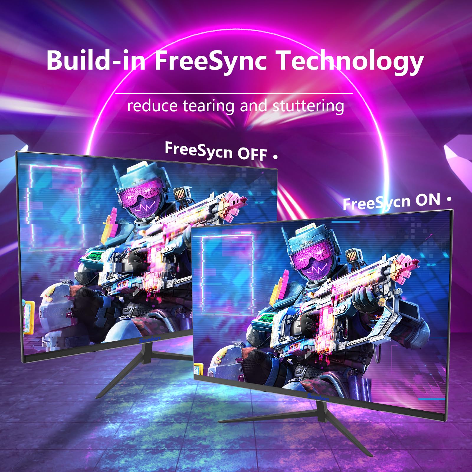 Sealan 27 Inch Gaming Monitor Ips 100Hz Computer Monitor Built-In Speakers Full Hd 1920 X 1080P With Hdmi Vga Interface Eye Care