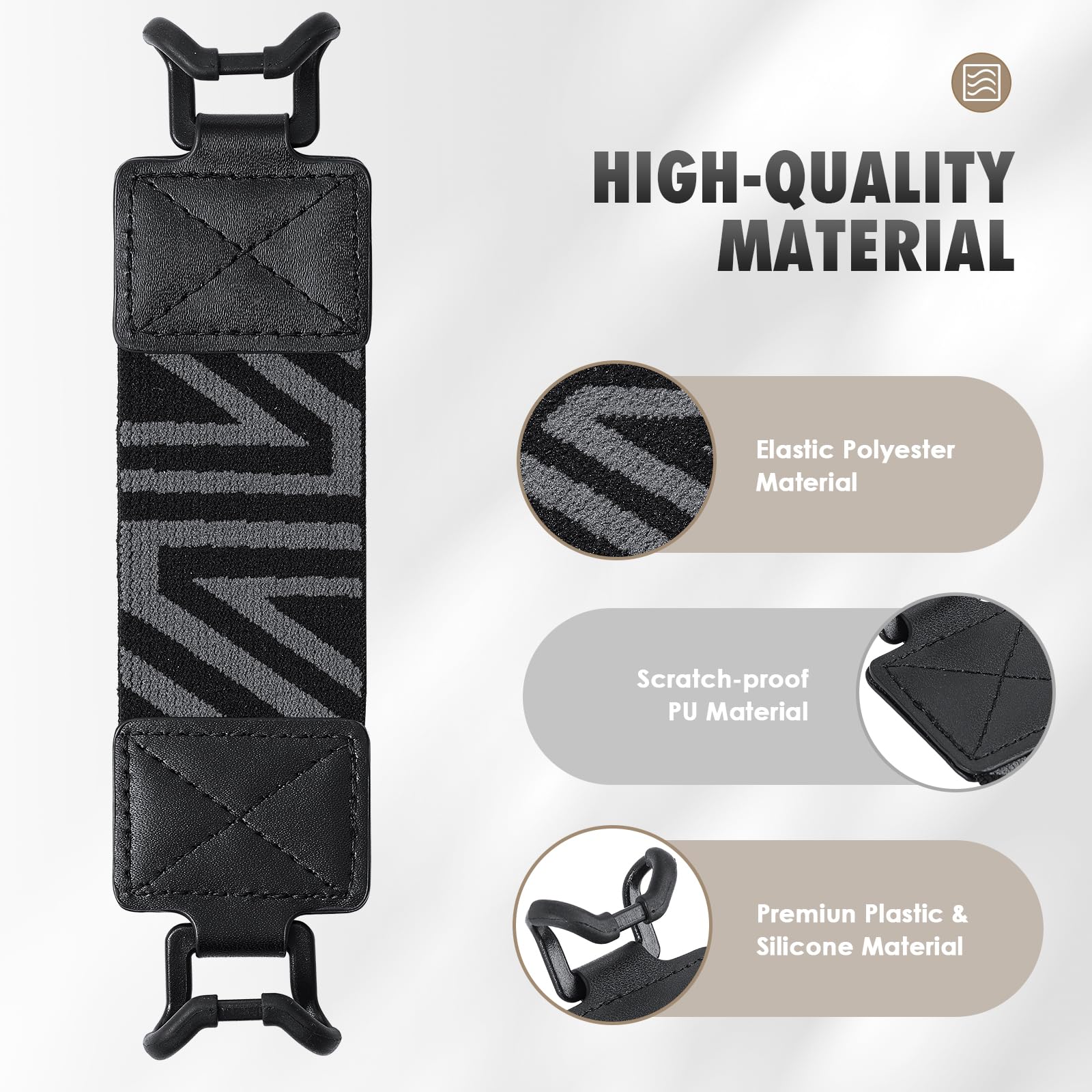 MoKo Kindle Hand Strap for 6 8' Kindle eReaders Fire Tablet, Kindle/Kobo/Voyaga/Lenovo/Sony Kindle E Book Tablet, High Elasticity Lightweight Versatile Hand Strap Finger Grip Holder 2 Pack, Black