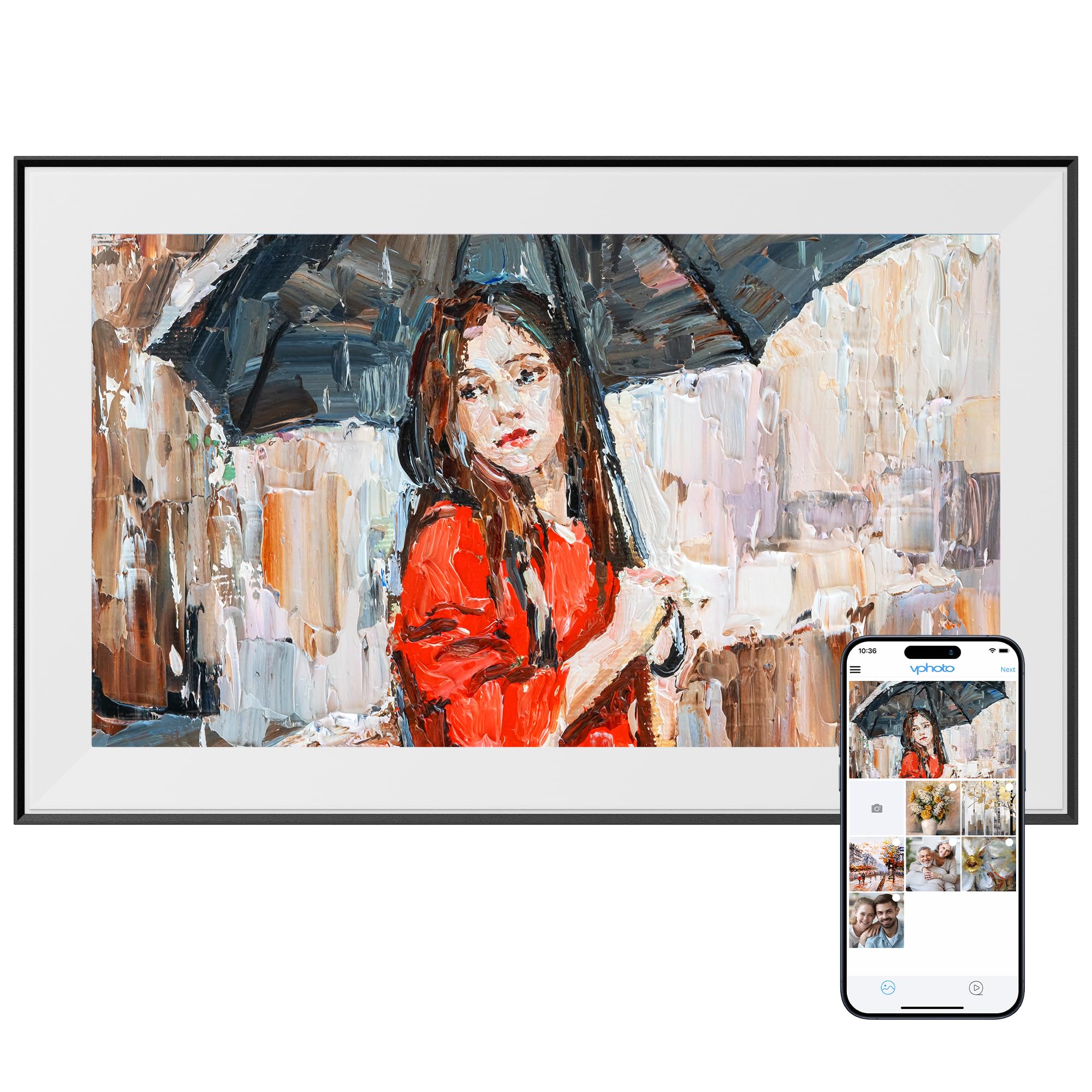 Dragon Touch Digital Picture Frame   15.6 Inch Wifi Large Digital Photo Frame With 32Gb Storage, Fhd Touch Screen, Easy Setup To