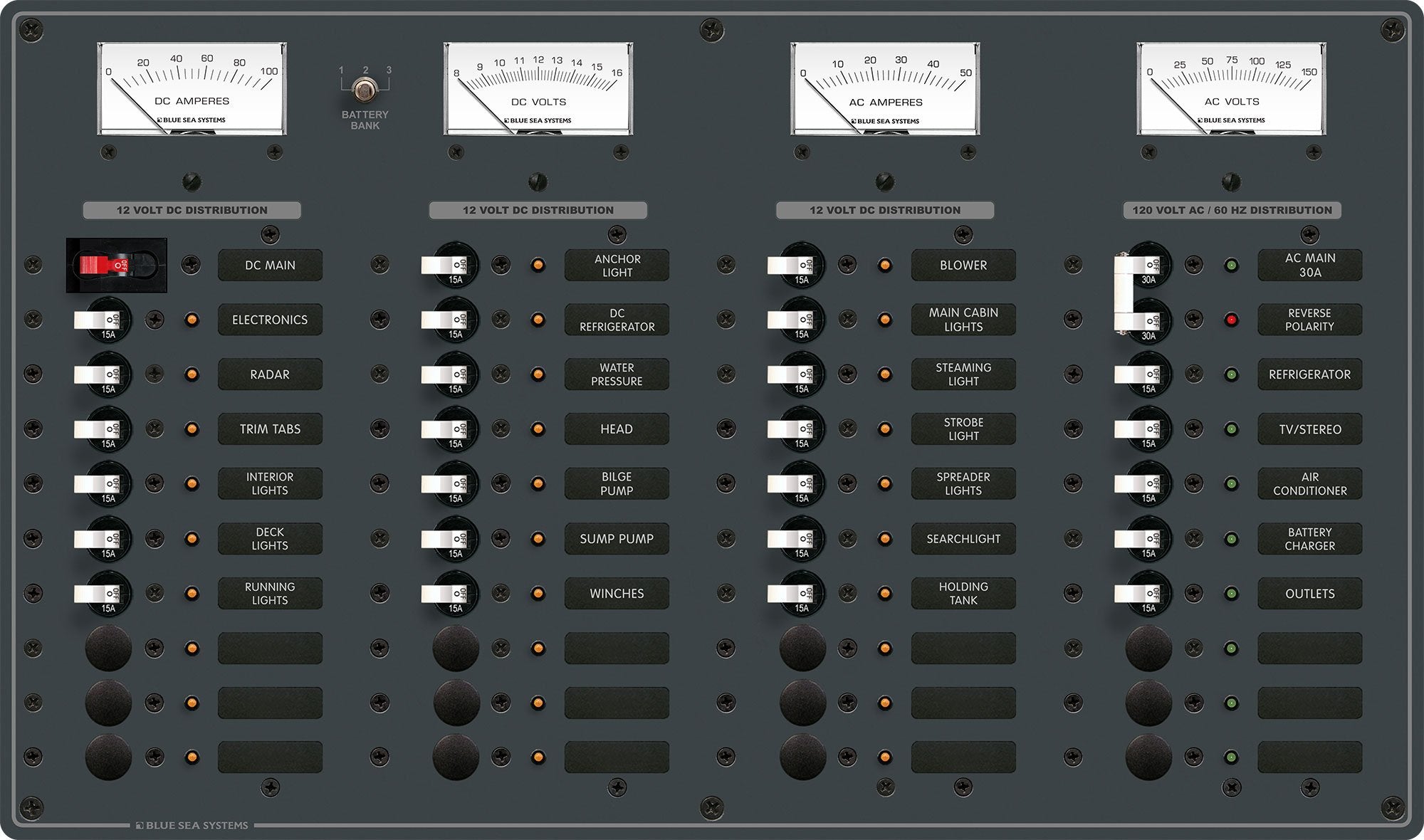 Blue Sea Systems 8095 Ac Main + 8 Positions/Dc Main + 29 Positions