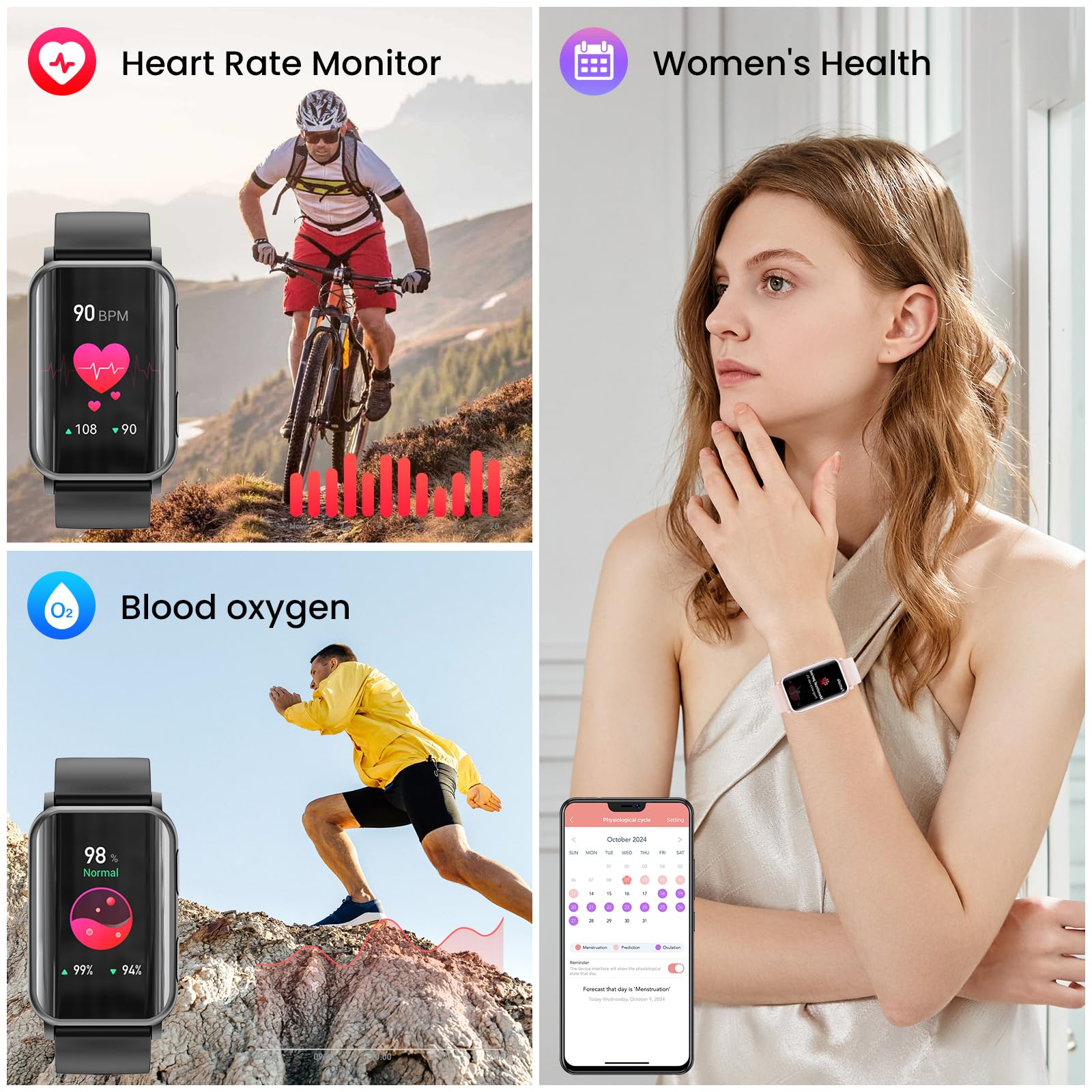 Smart Watch For Men Women (Answer/Make Calls), 1.57'' Curved Screen Fitness Tracker Ip68 Waterproof With 24/7 Heart Rate/Sleep M
