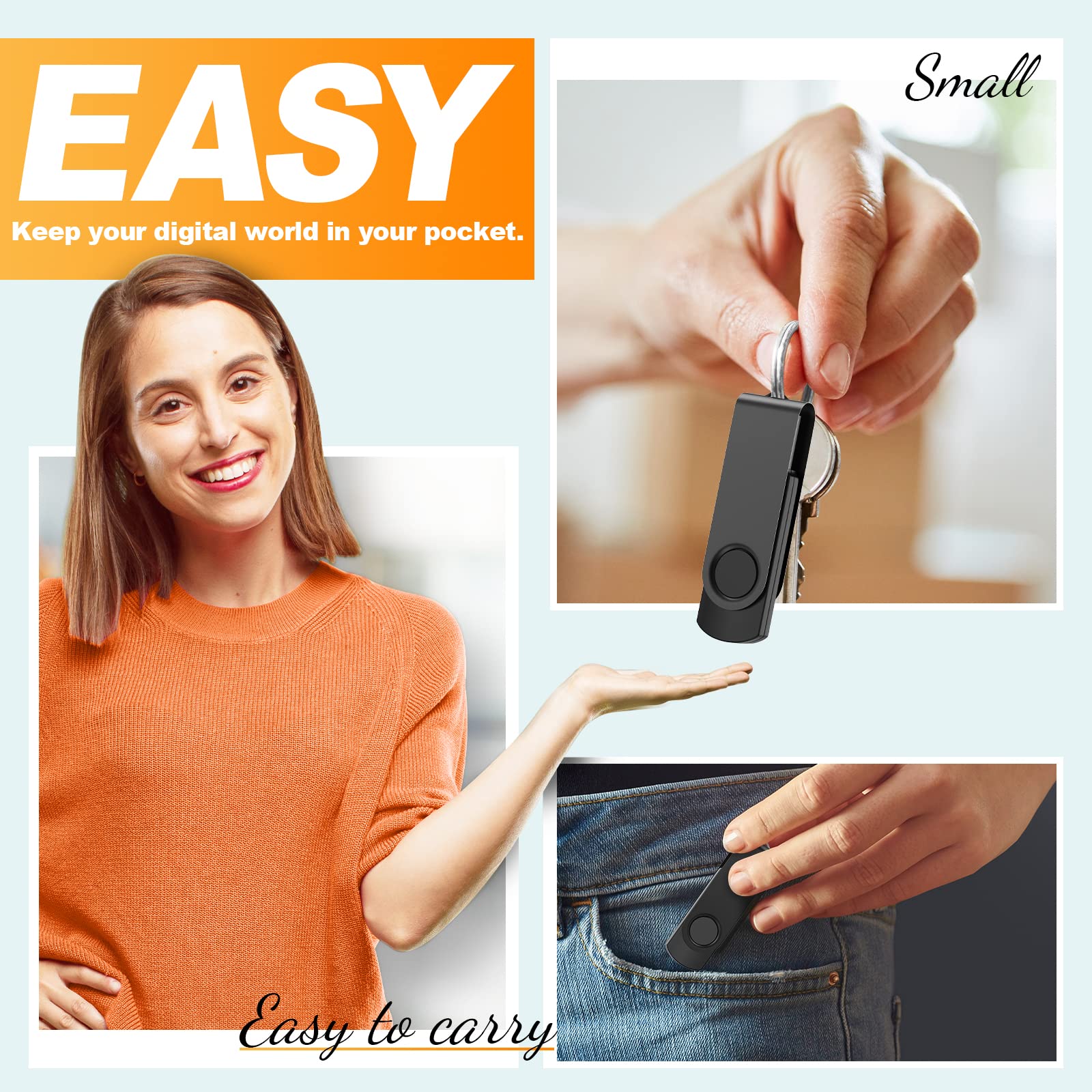 Kepmem Usb 2.0 Flash Drive 8Gb 10 Pack Thumb Drive Black Usb Drive Pendrive Portable 8 Gb Memory Stick Swivel Jump Drive Zip Dri