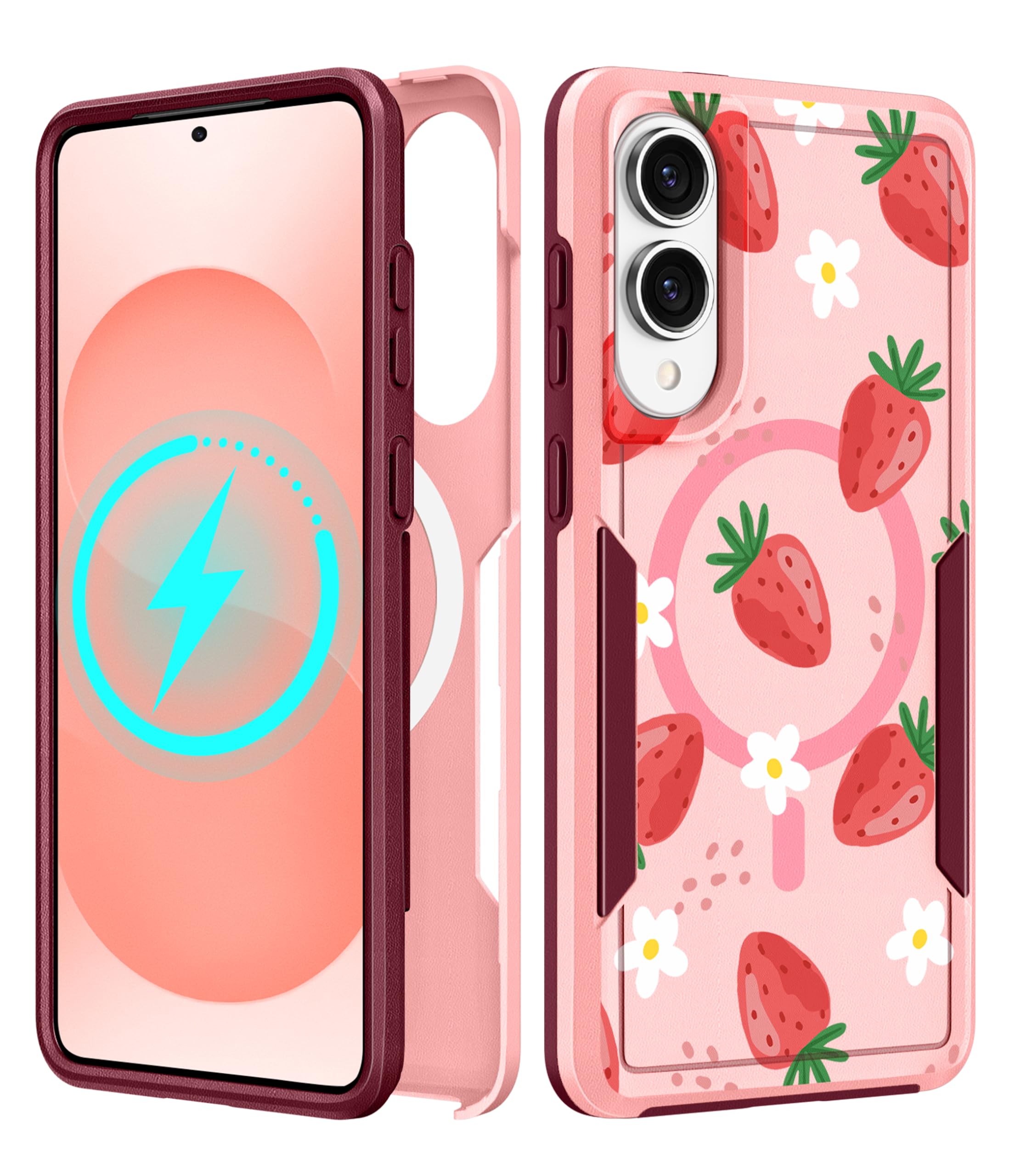 LISEVO for Samsung Galaxy S25 Edge Case - Compatible with MagSafe Women Girls Cute Magnetic Protective Phone Cover Girly Kawaii 