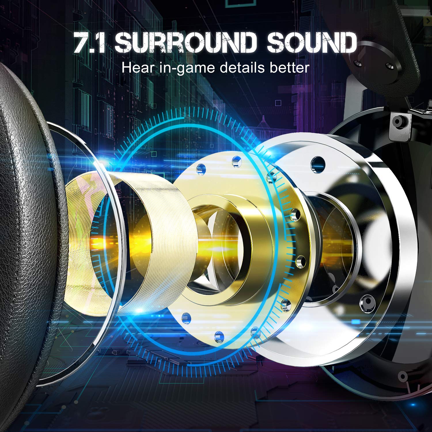 Etwar Usb Gaming Headset For Pc   7.1 Surround Sound Headphones With Noise Cancelling Microphone  Rgb Lights Headphones For Lapt