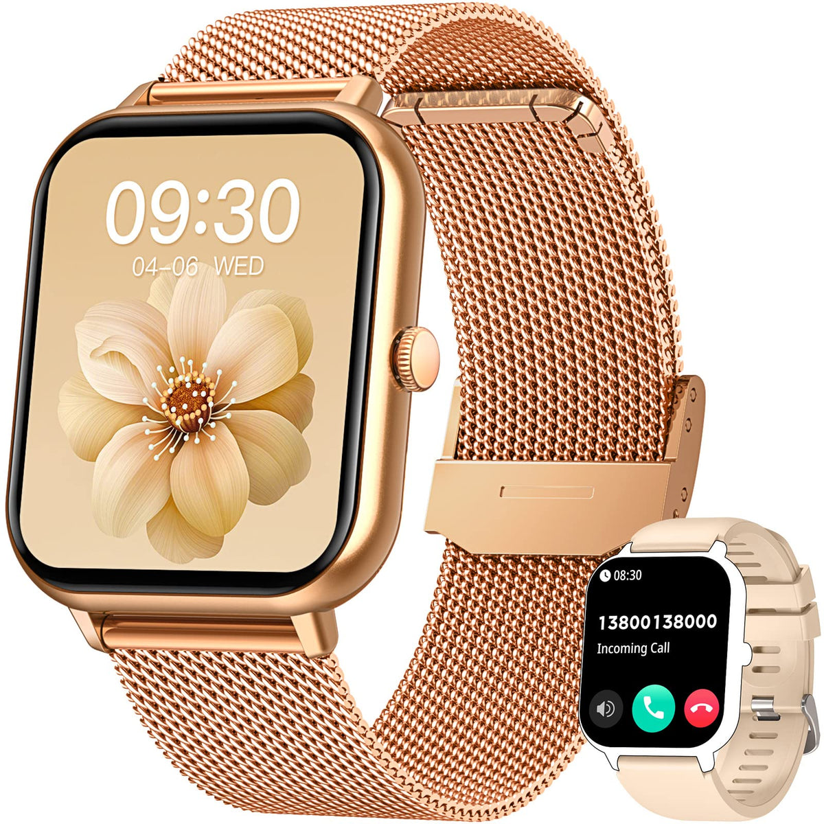 Smart Watch For Women Fitness Tracker: 1.83 Inch Bluetooth Call Smartwatch With Blood Oxygen Blood Pressure Monitor Compatible W
