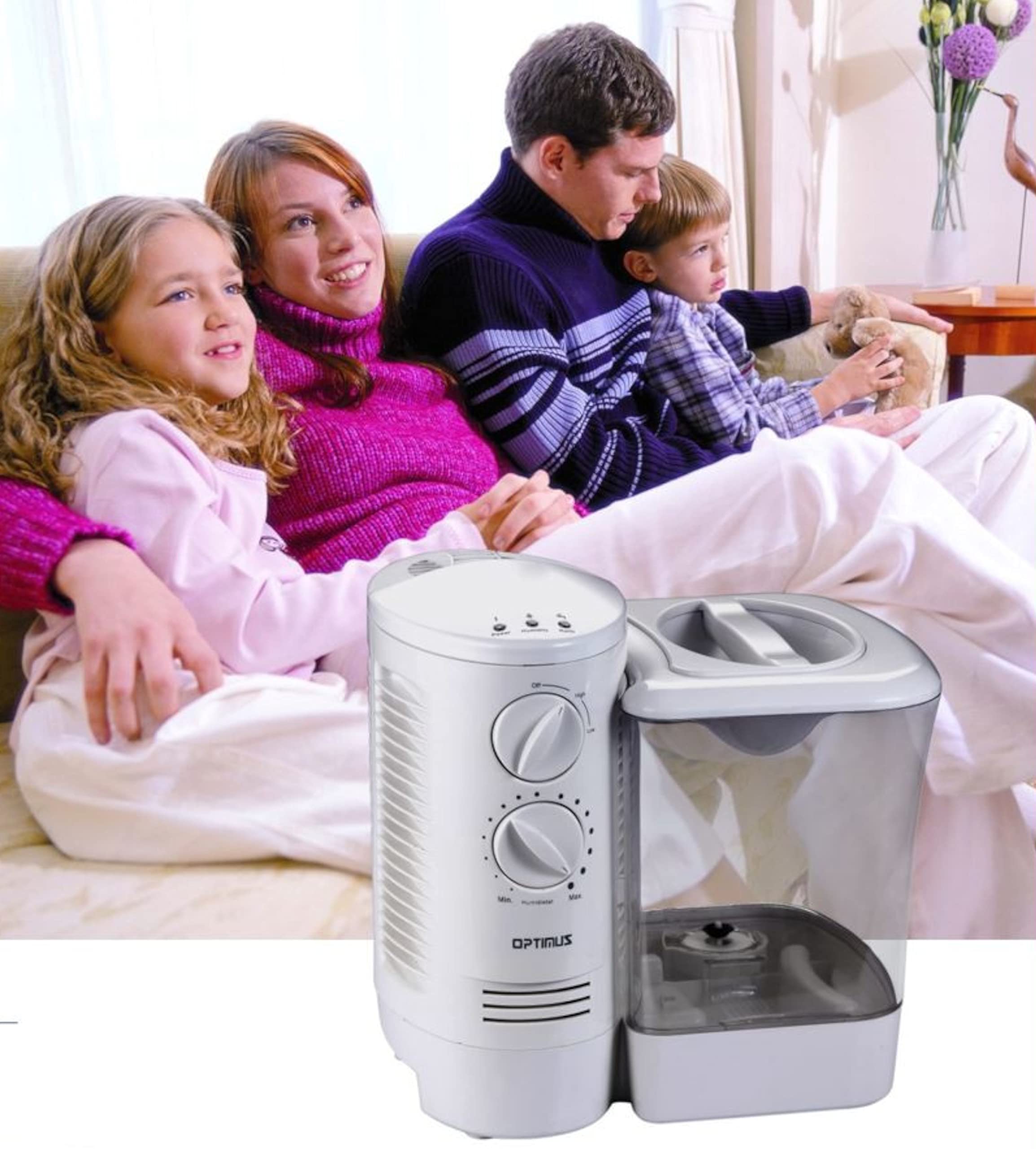 Optimus U 32000 2.5 Gallon Warm Mist Humidifier With Wicking Vapor System,White