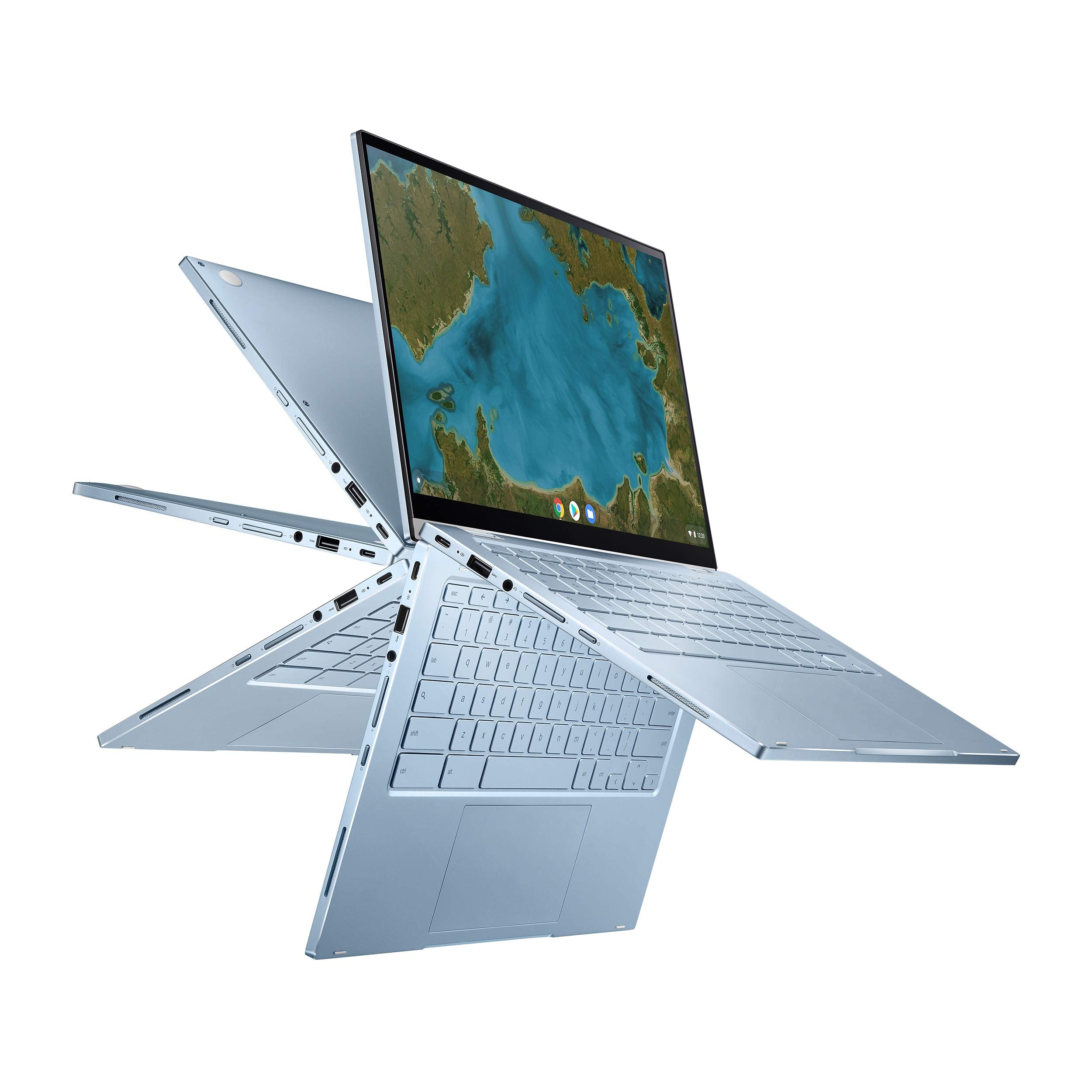 Asus Chromebook Flip C433 2 In 1 Laptop, 14inch Touchscreen Fhd Nanoedge Display, Intel Core M38100Y Processor, 8Gb Ram, 64Gb Emmc