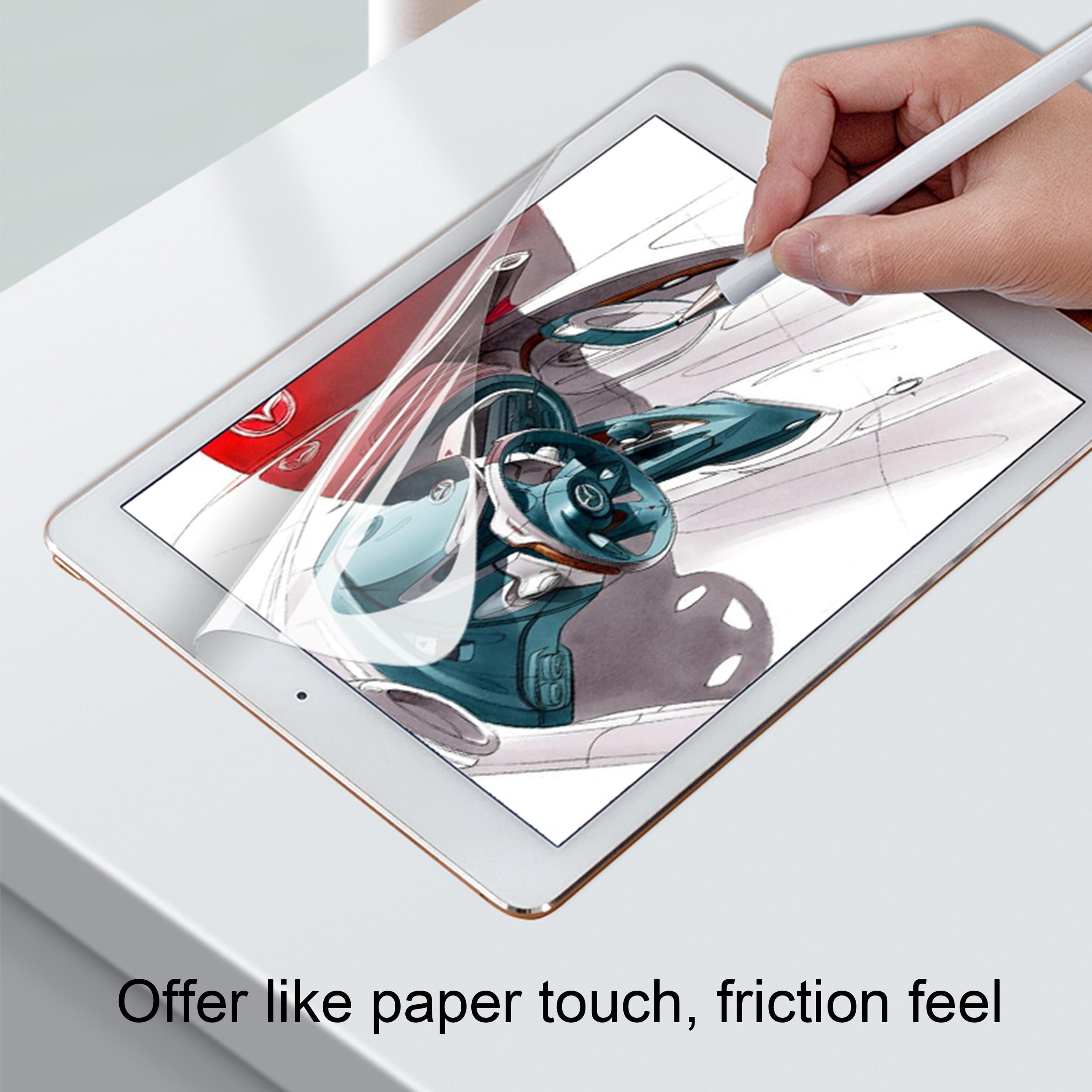 Ailun Paper Textured Screen Protector For Ipad 9/8/7 (10.2 Inch, 2021&2020&2019) Draw Like On Paper Textured Anti Glare Case Fri