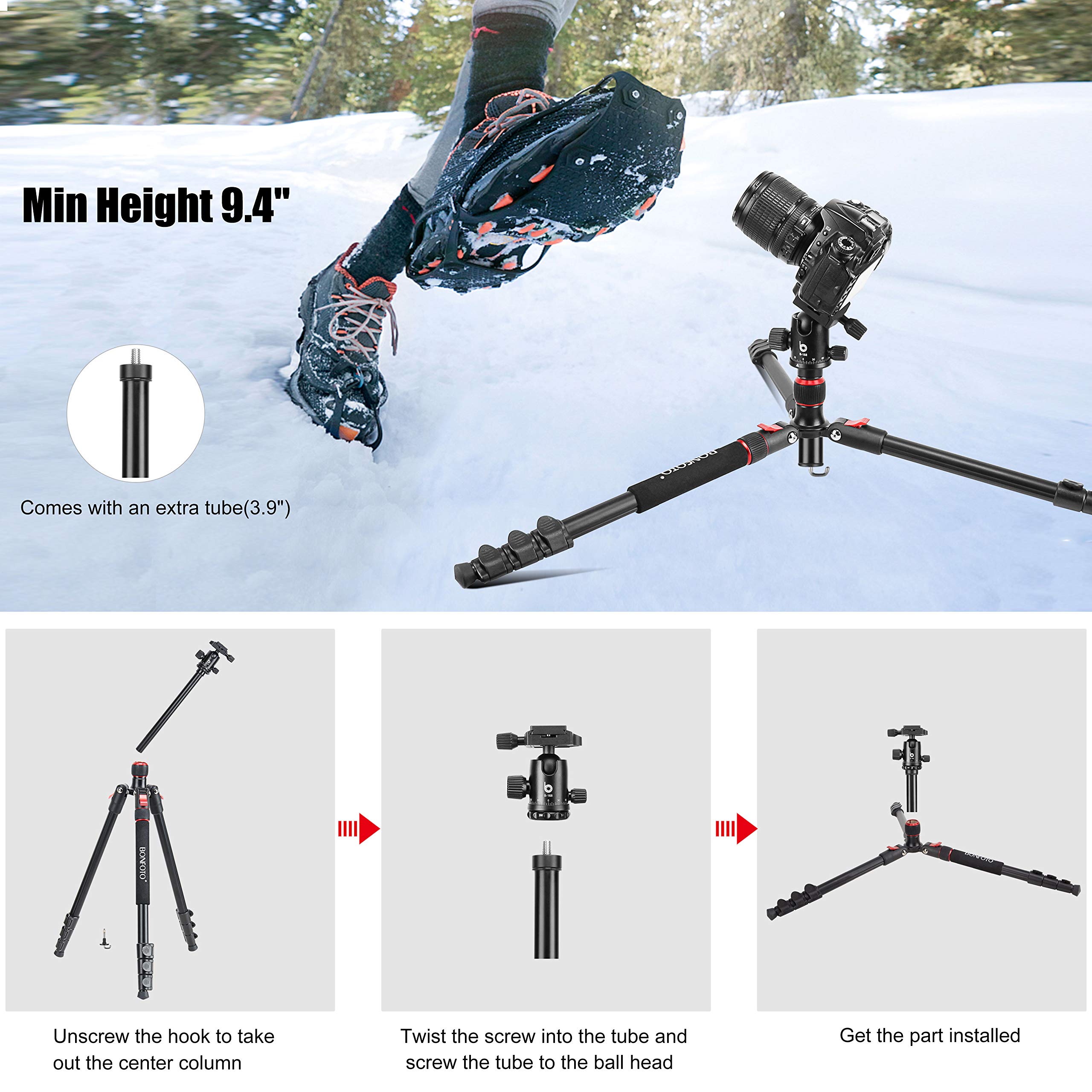70 Inch Tripod For Camera,Stable Aluminum Travel Tripod, Photography Tripod With 360 Degree Ball Head And Carry Bag, Camera Stan
