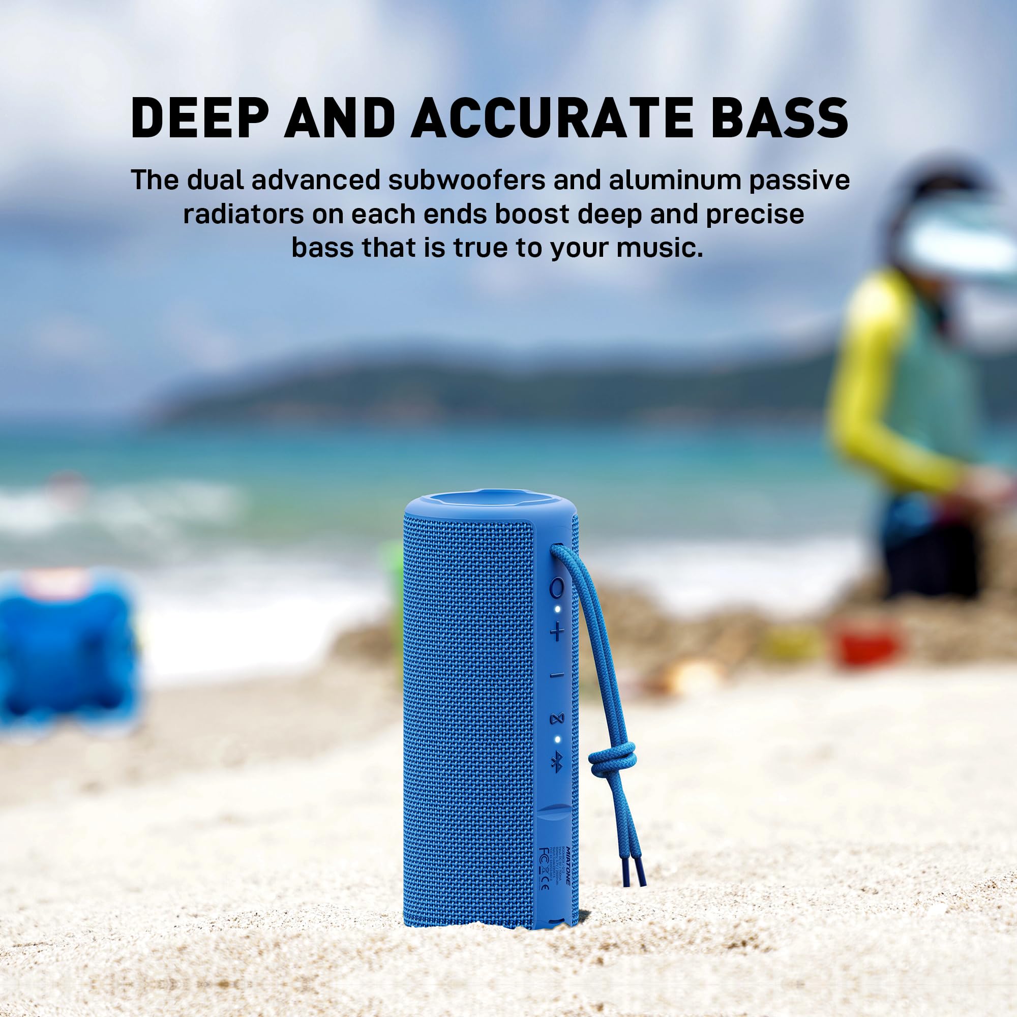 Miatone Outdoor Portable Bluetooth Speakers Wireless Speaker Waterproof   Blue