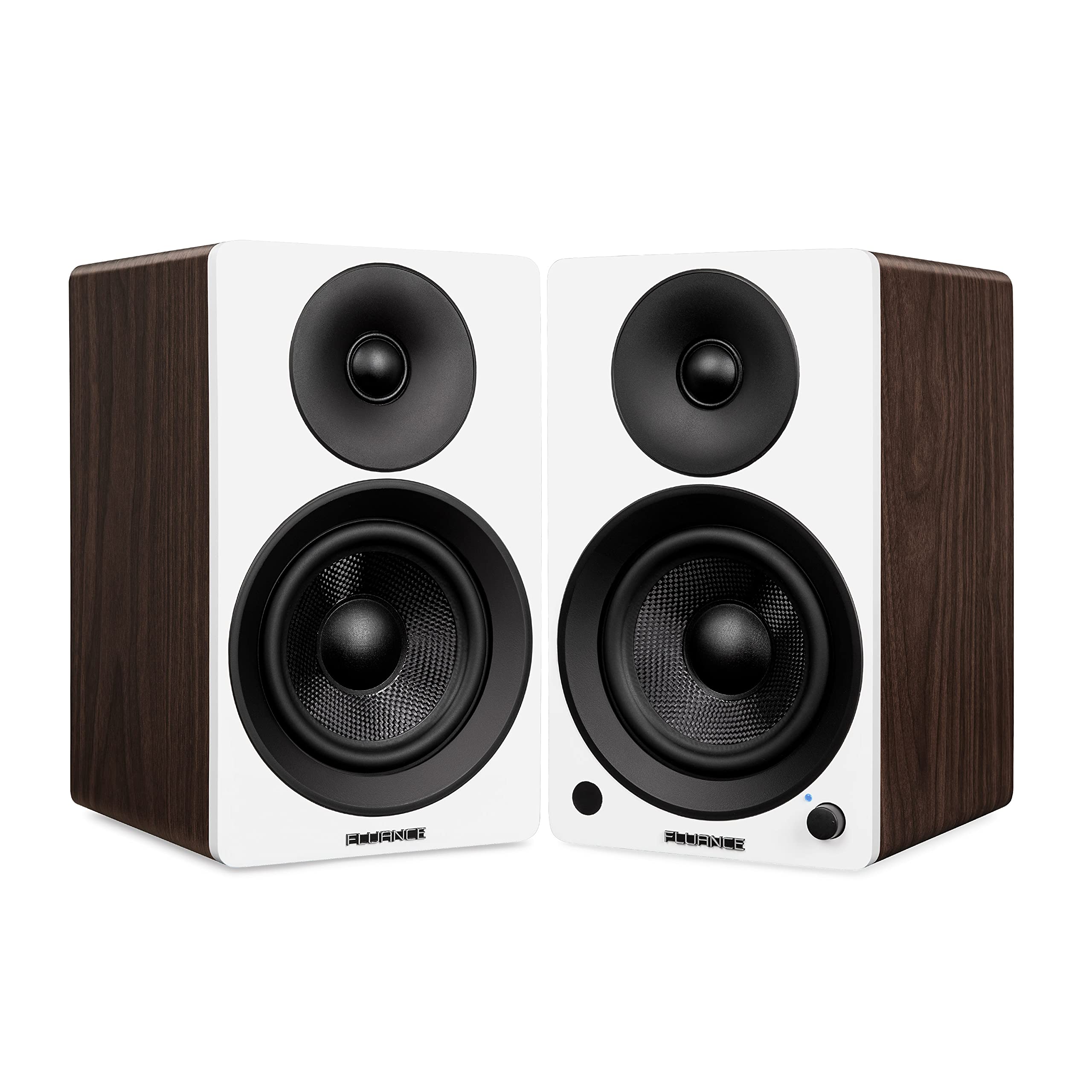 Fluance Ai41 Powered 2Way 2.0 Stereo Bookshelf Speakers with 5 Drivers, 90W Amplifier for Turntable, TV, PC and Bluetooth 5 Wi
