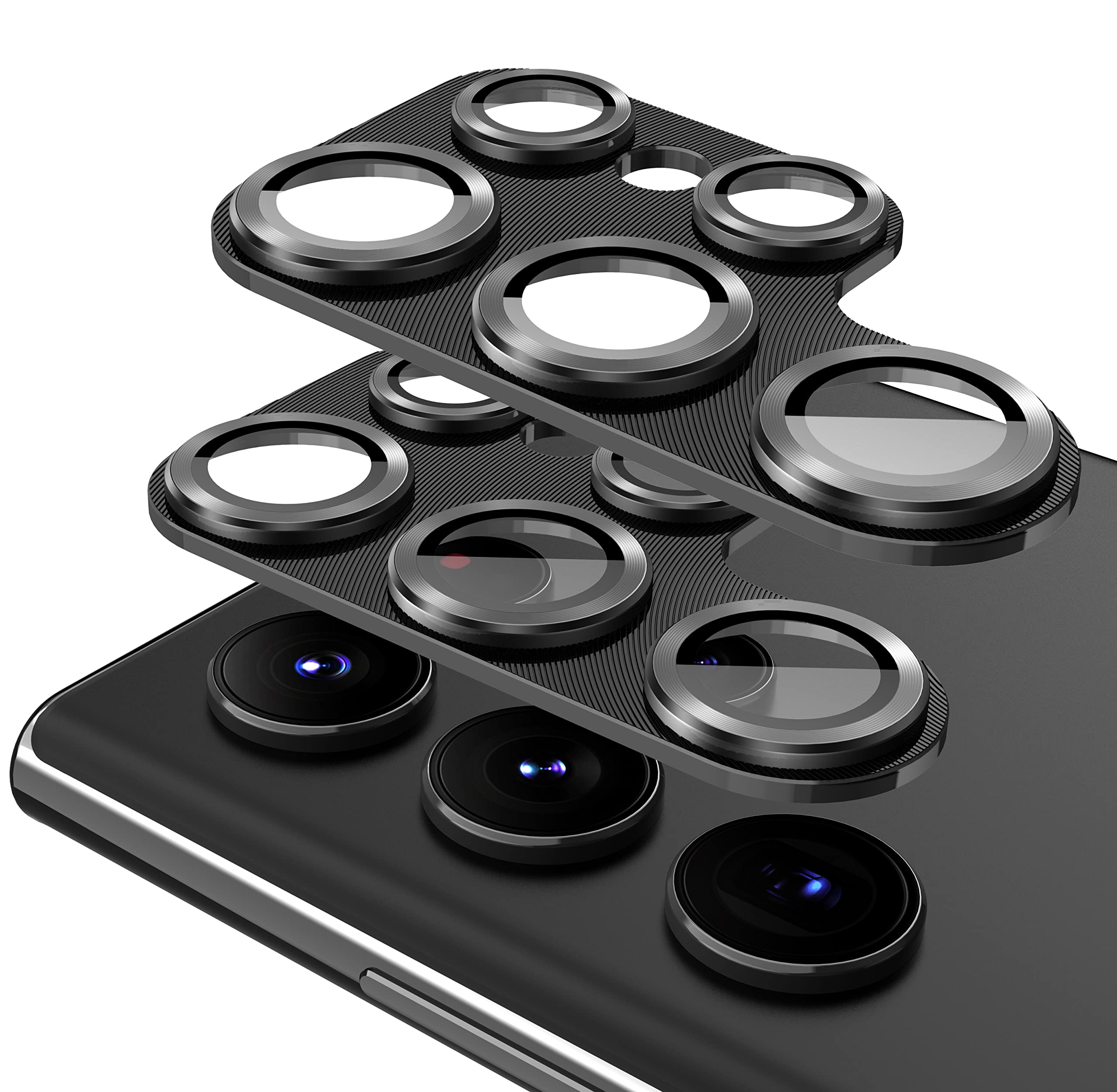 [5+5 Pcs] Suoman For Samsung Galaxy S23 Ultra Camera Lens Protector, Premium Tempered Glass Glitter Camera Lens Protector For Sa