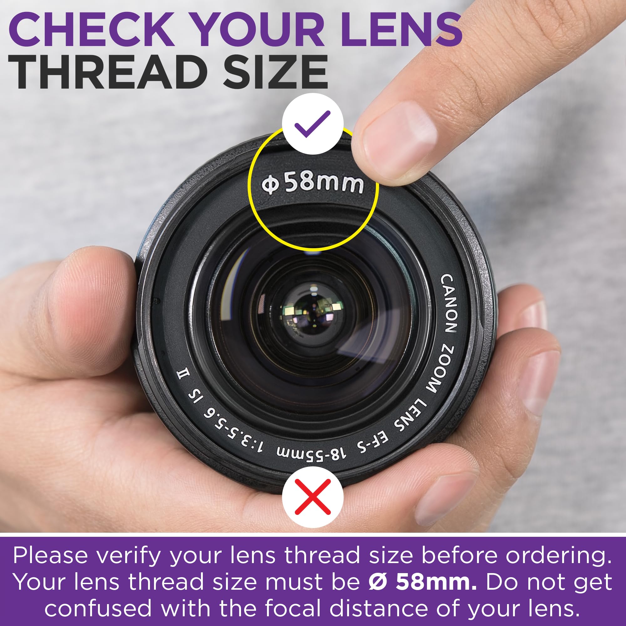 58Mm 0.43X Altura Photo Professional Hd Wide Angle Lens (W/Macro Portion) For Canon Eos 70D 77D 80D 90D Rebel T8I T7 T7I T6I T6S