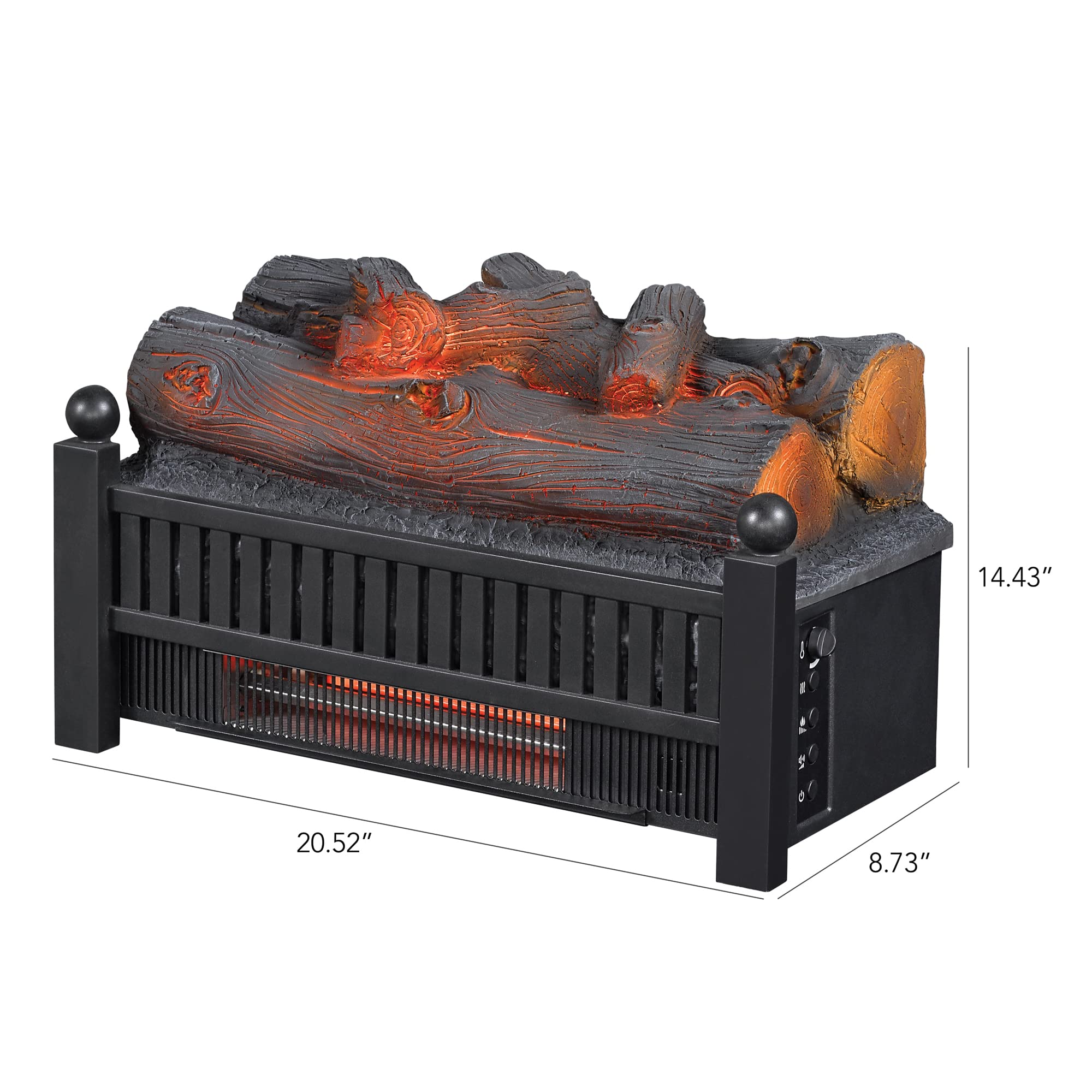 Duraflame Electric Log Set 1,000 Sq Ft Infrared Heater, Faux Logs Insert With Led Flames For Existing Fireplaces, Crackling Soun