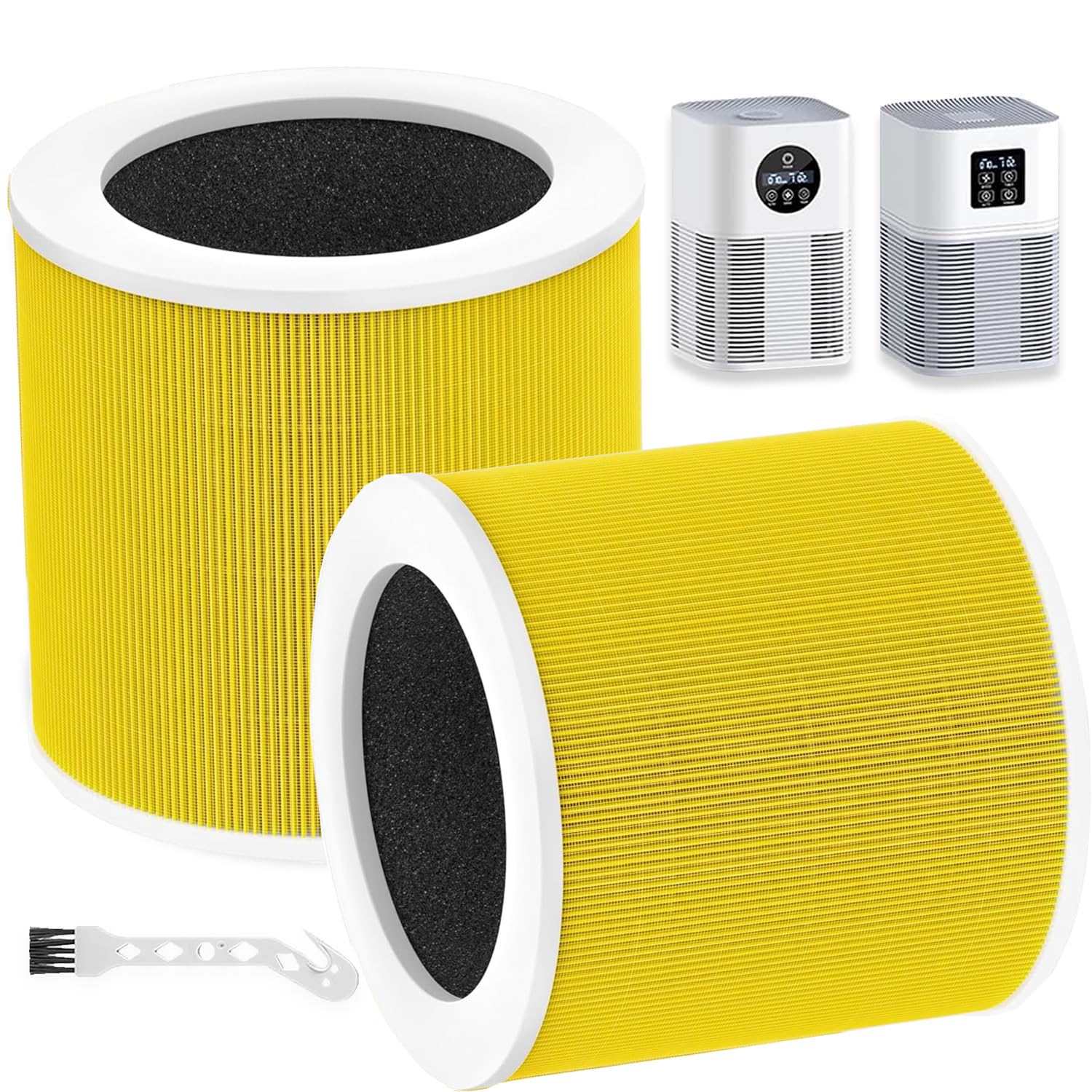 2 Pack Yellow A1 Replacement Filter Compatible With Vewior Air Pu Rifier Hqkj 80,Hqsc 50,Koios Hqkj 50 Air Purifier,Ameifu Ap01W