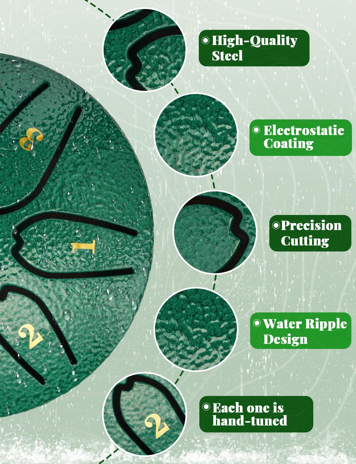 Steel Tongue Drum: 3 Inch 6 Notes Rain Drum For Outdoor Use, Hang Drum Instrument, Handpan Drum For Kids, Sound Healing Meditati