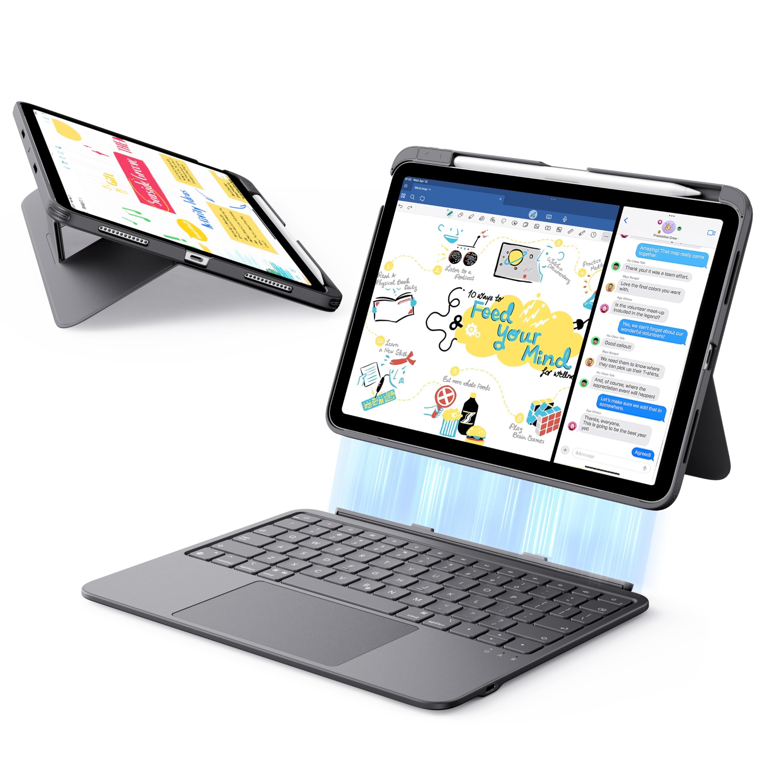 ESR for iPad (A16) 11th/10th Gen Flex Keyboard Case, Ultra-Light Magnetic Detachable Keyboard for iPad 10.9 with Writing/Viewing