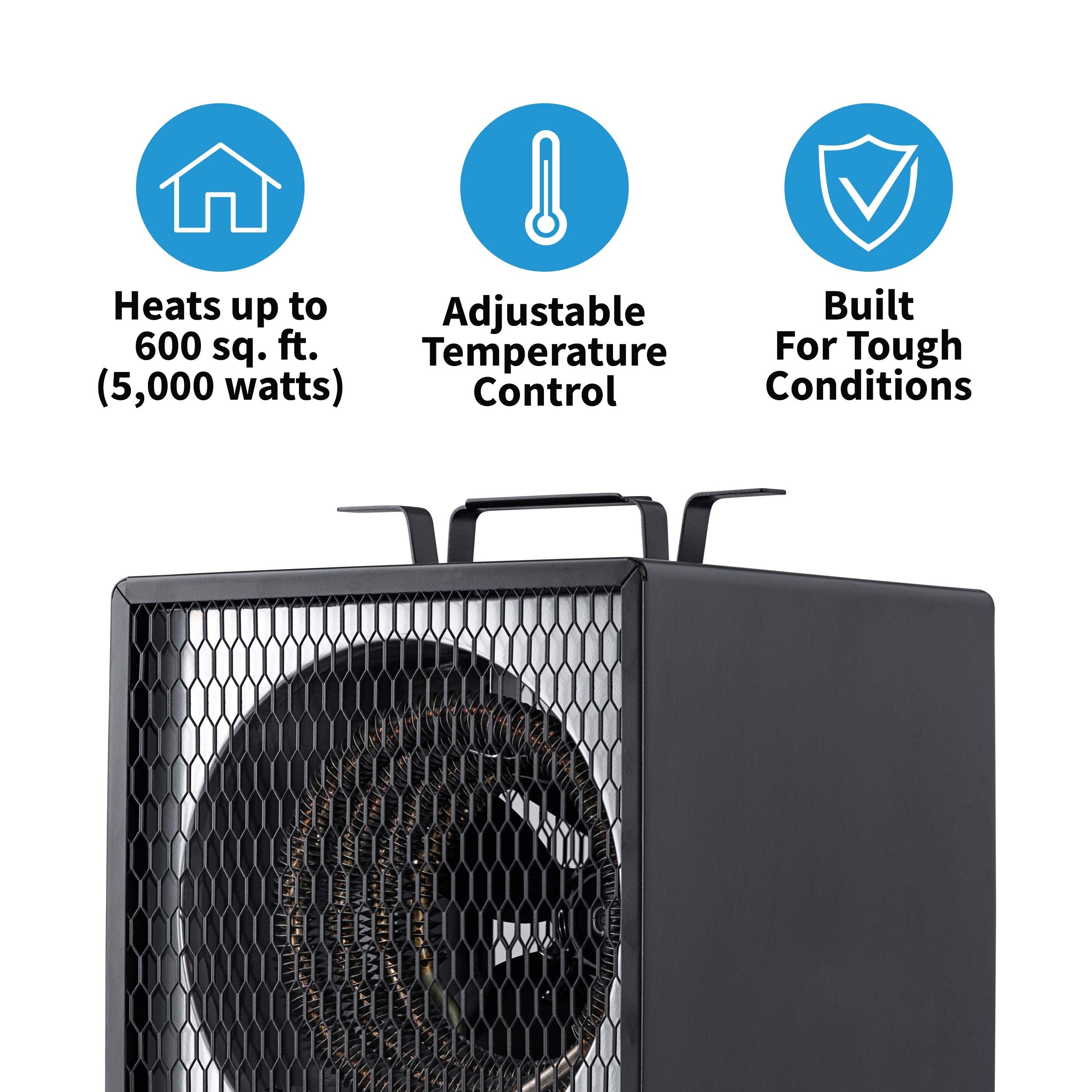 Newair Portable Heater (240V) Portable Electric Garage Heater Heats Up To 600 Sq. Ft. With 6 Foot Cord Wrap And Carrying Handle