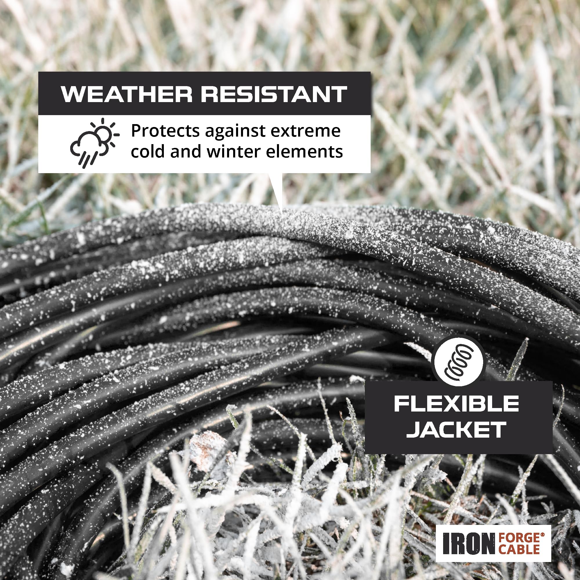Iron Forge Cable 2 Pack Of 6 Ft Outdoor Extension Cords   16/3 Heavy Duty Black Extension Cord Pack