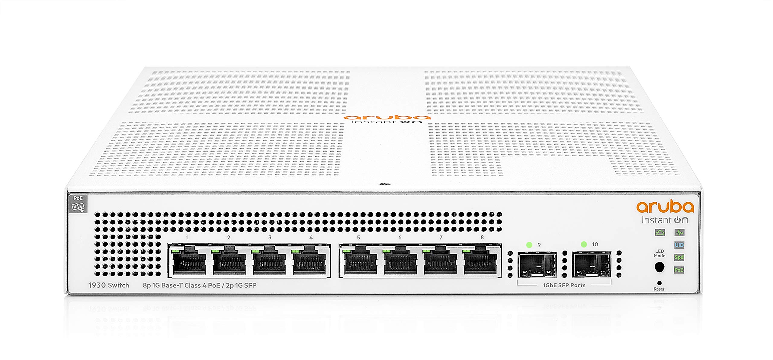 Aruba Instant On 1930 8 Port Poe Gb Ethernet 8Xge Poe (124W), 2X 1G Sfp, L2+ Smart Switch Us Cord (Jl681A#Aba)
