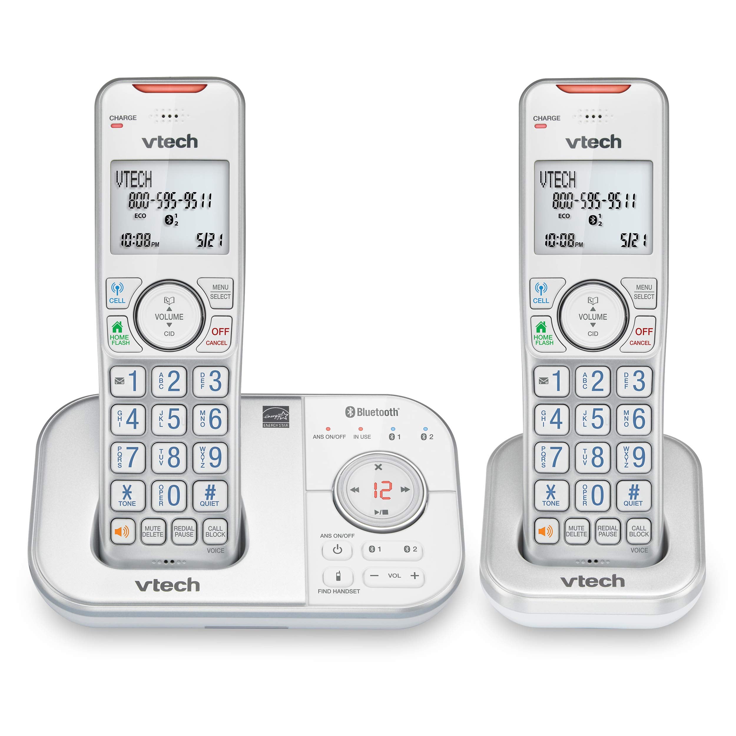 Vtech Vs112 27 2 Handset Cordless Phone With Answering Machine, Call Blocking, Caller Id, Intercom And Connect To Cell
