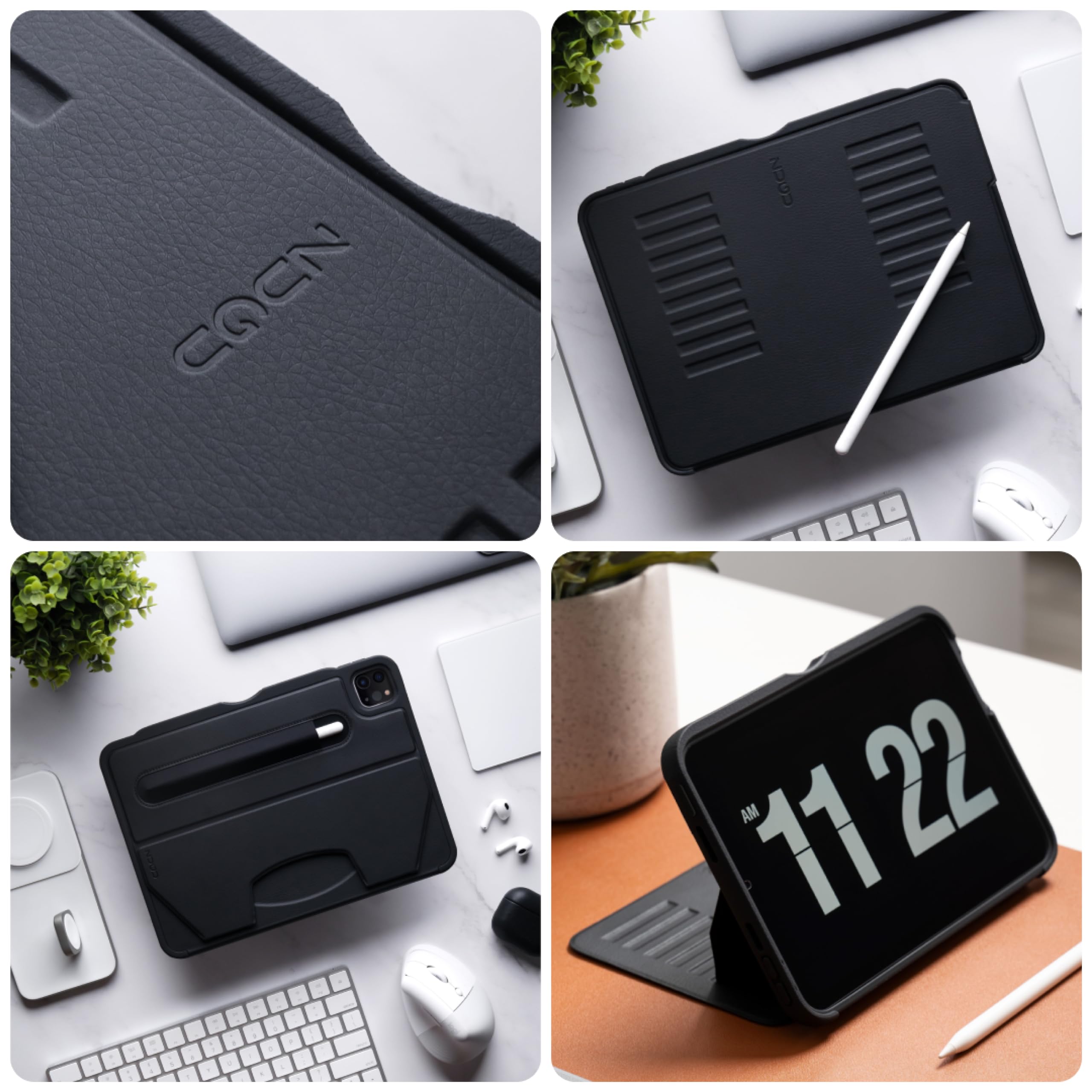 Zugu Case For Ipad Pro 11 (M4) 2024, Slim Protective Cover With Apple Pencil Holder, Auto Wake/Sleep, Multiple Viewing Angles, Ipad Pro 11 Inch Cover, Phone Protector, Black