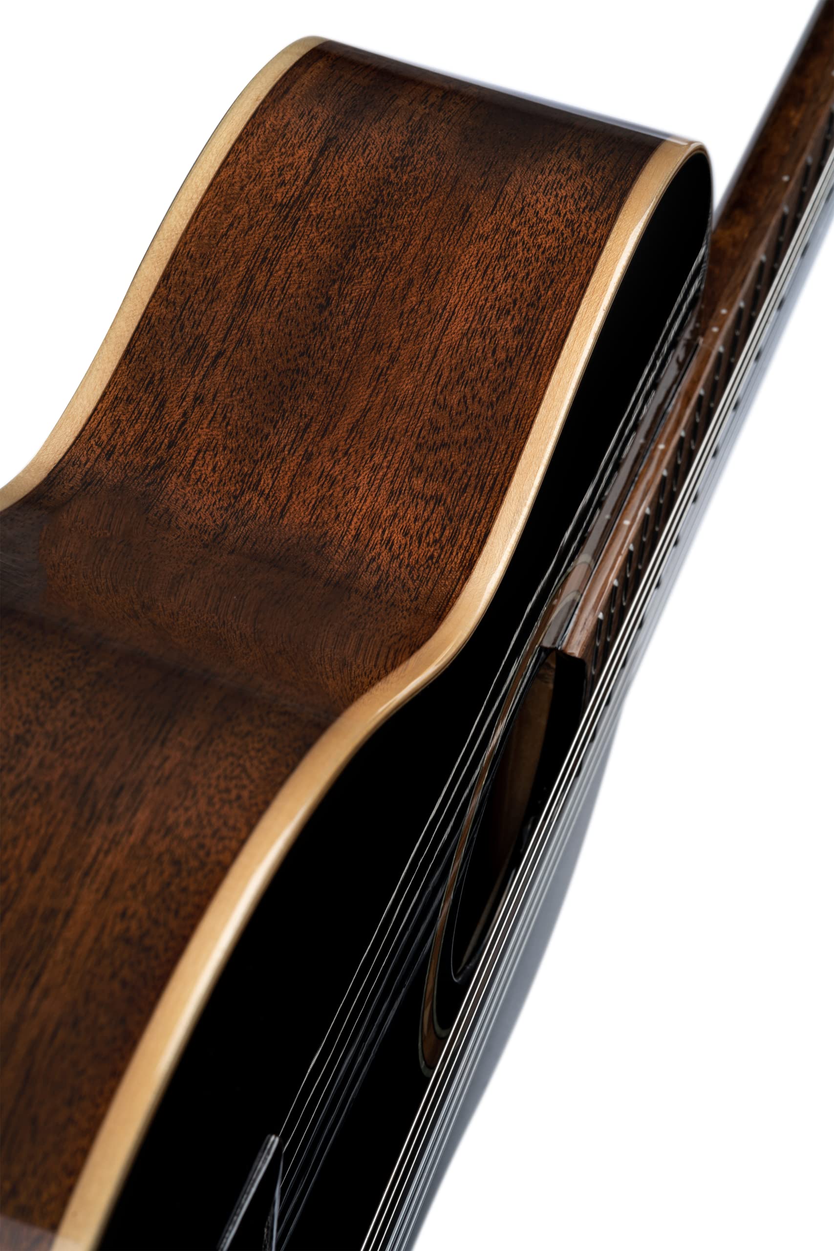 Ortega Guitars 6 String Performer Series Solid Slim Neck Acoustic-Electric Nylon Classical Guitar W/Bag, Right-Handed, Black Top