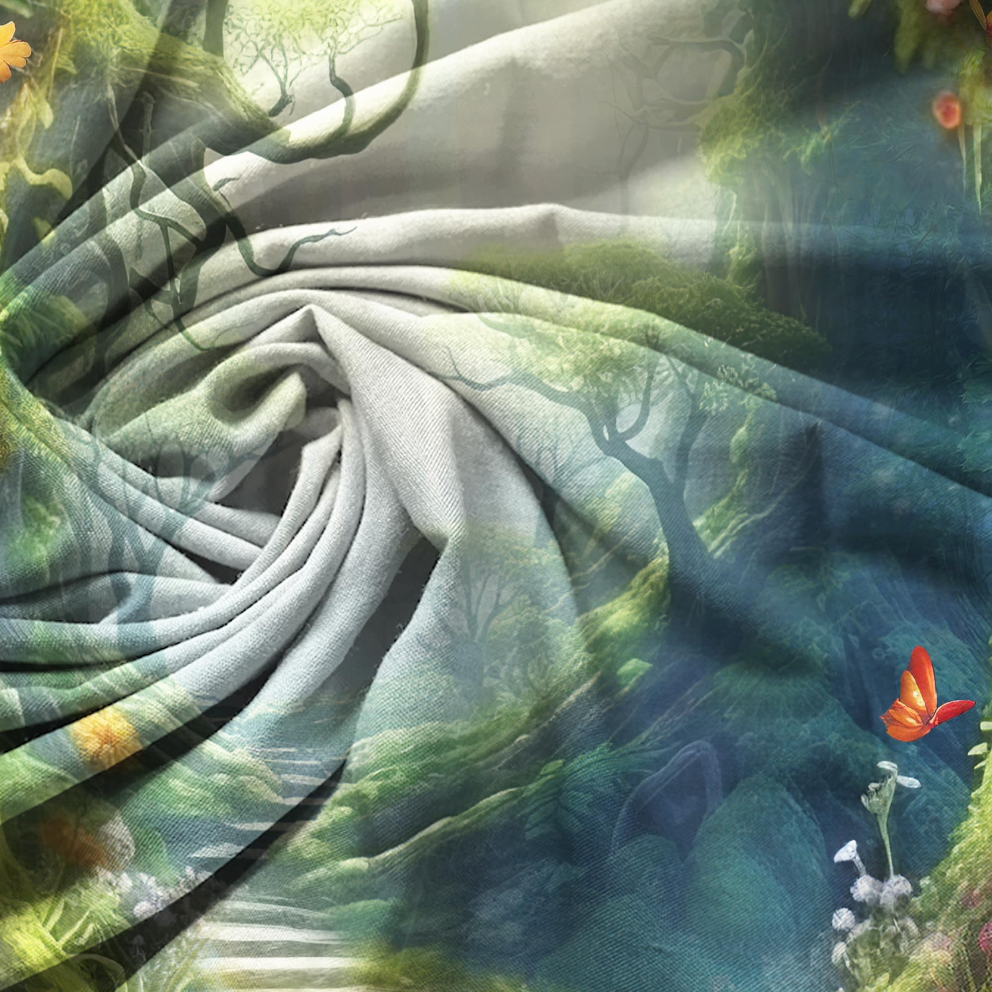 Omifly Enchanted Woodland 5W*7H Backdrop For Photography Fairy Tale Floral Wonderland Greenery Garden Tree Spring Plant Backgrou