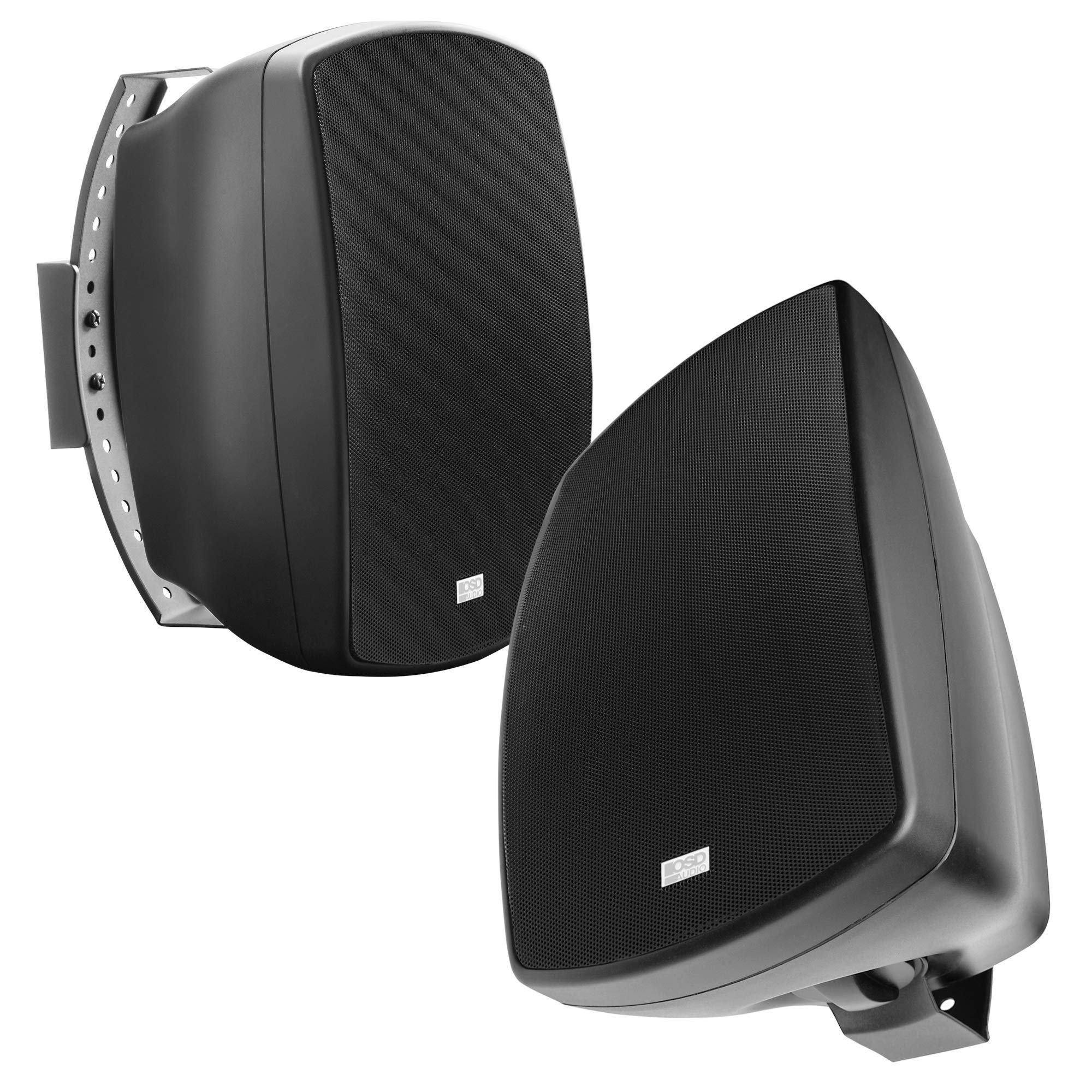 OSD 6.5' Outdoor 70V Patio Speaker Pair, 32W 16W 8W 4W Taps, Full Motion Bracket, Weather Proof IP54 Rated, Black   AP650