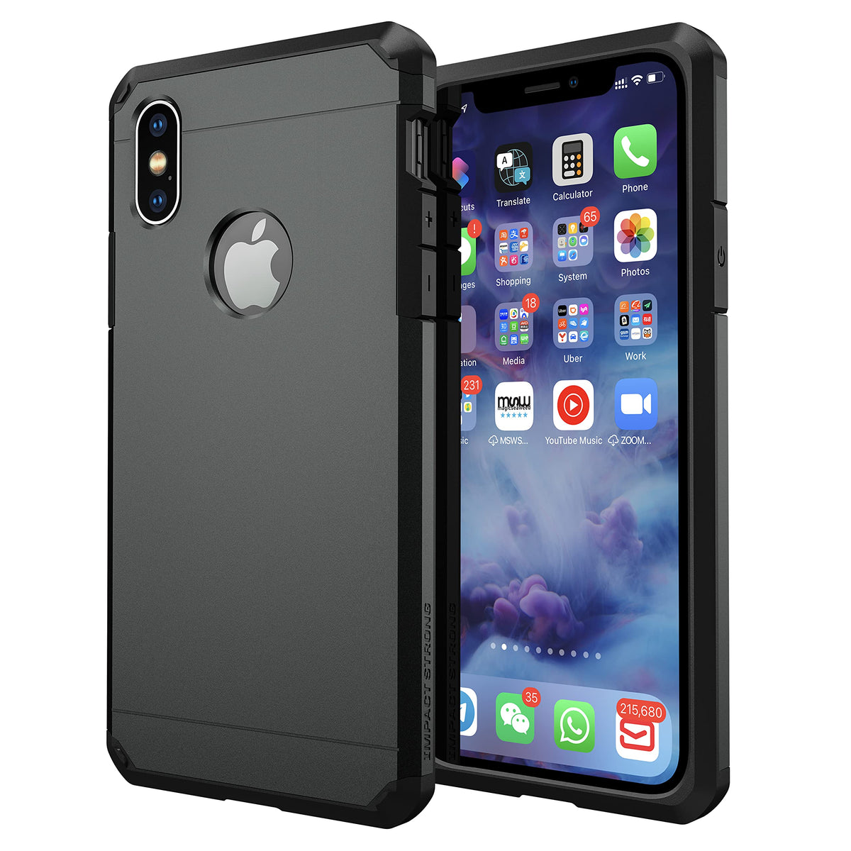 Impactstrong Compatible With Iphone X Case/Iphone Xs Case, Heavy Duty Dual Layer Protection Cover Heavy Duty Case   Black