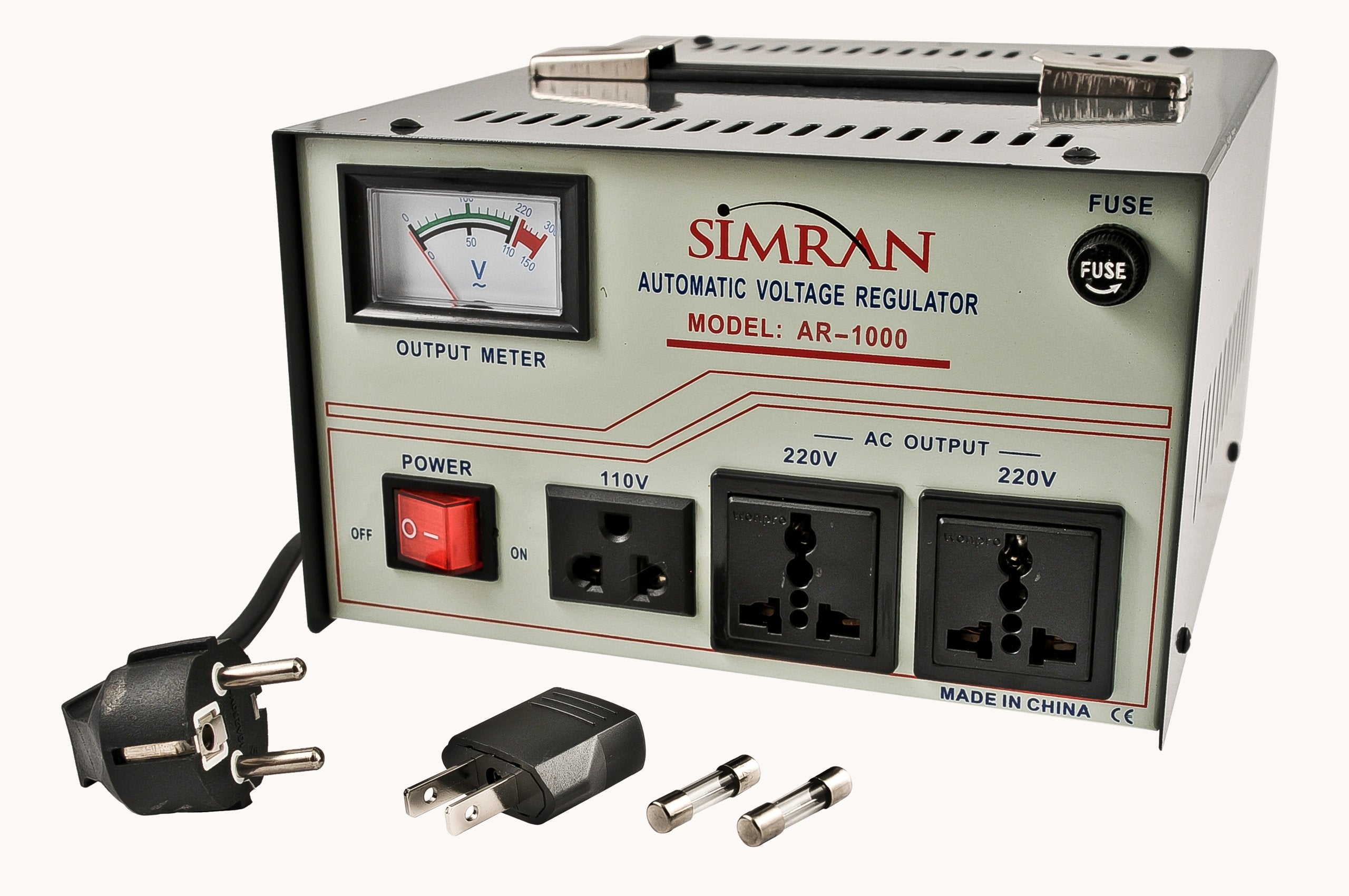 Simran Ar 1000 Converter Transformer Voltage Regulator Stabilizer, 1000 Watt, Cream