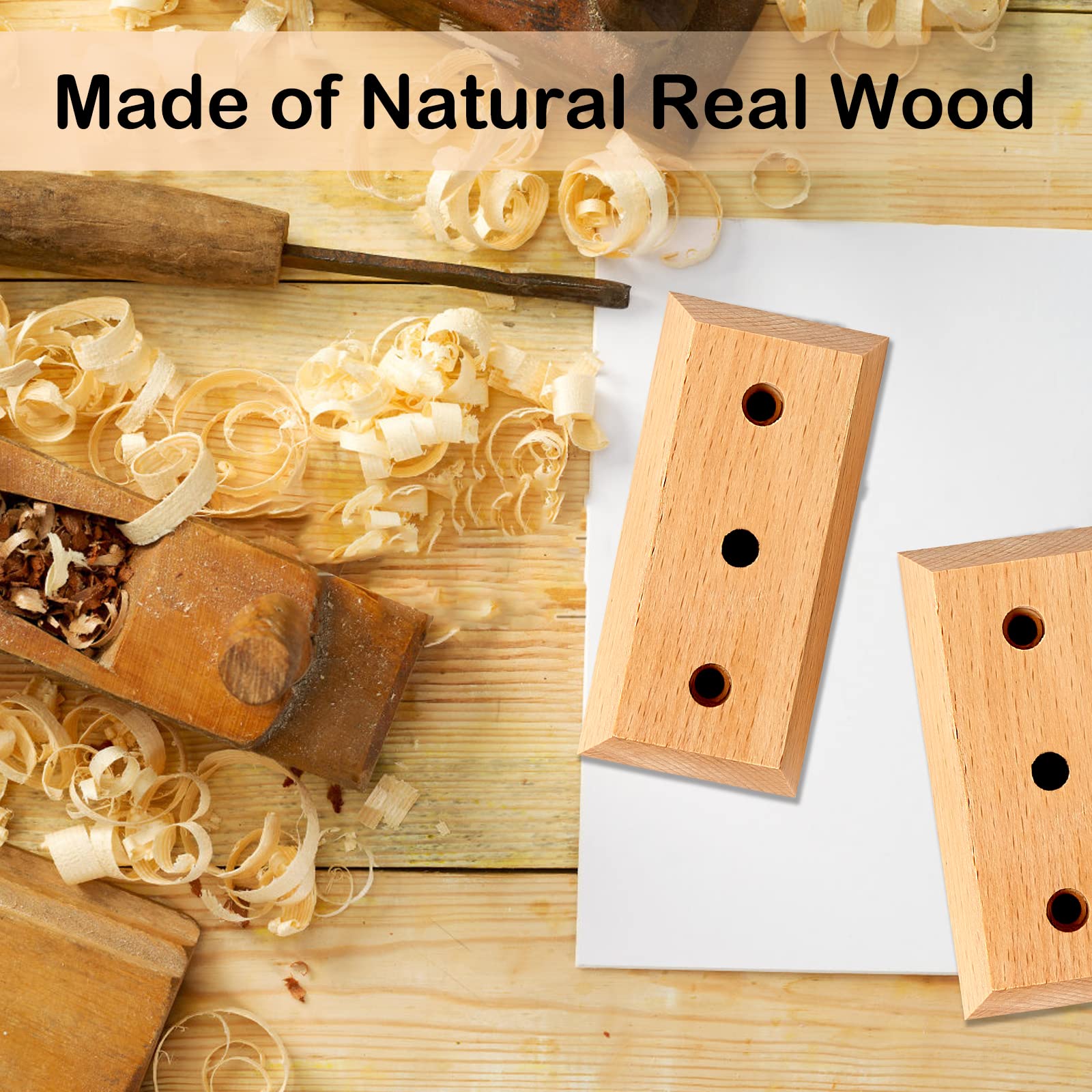 Dommi Guitar Wall Mount 4 Pack, Guitar Hanger With Rotatable Soft Hook For All Size Guitars, Hardwood U Shaped Guitar Holder Wal