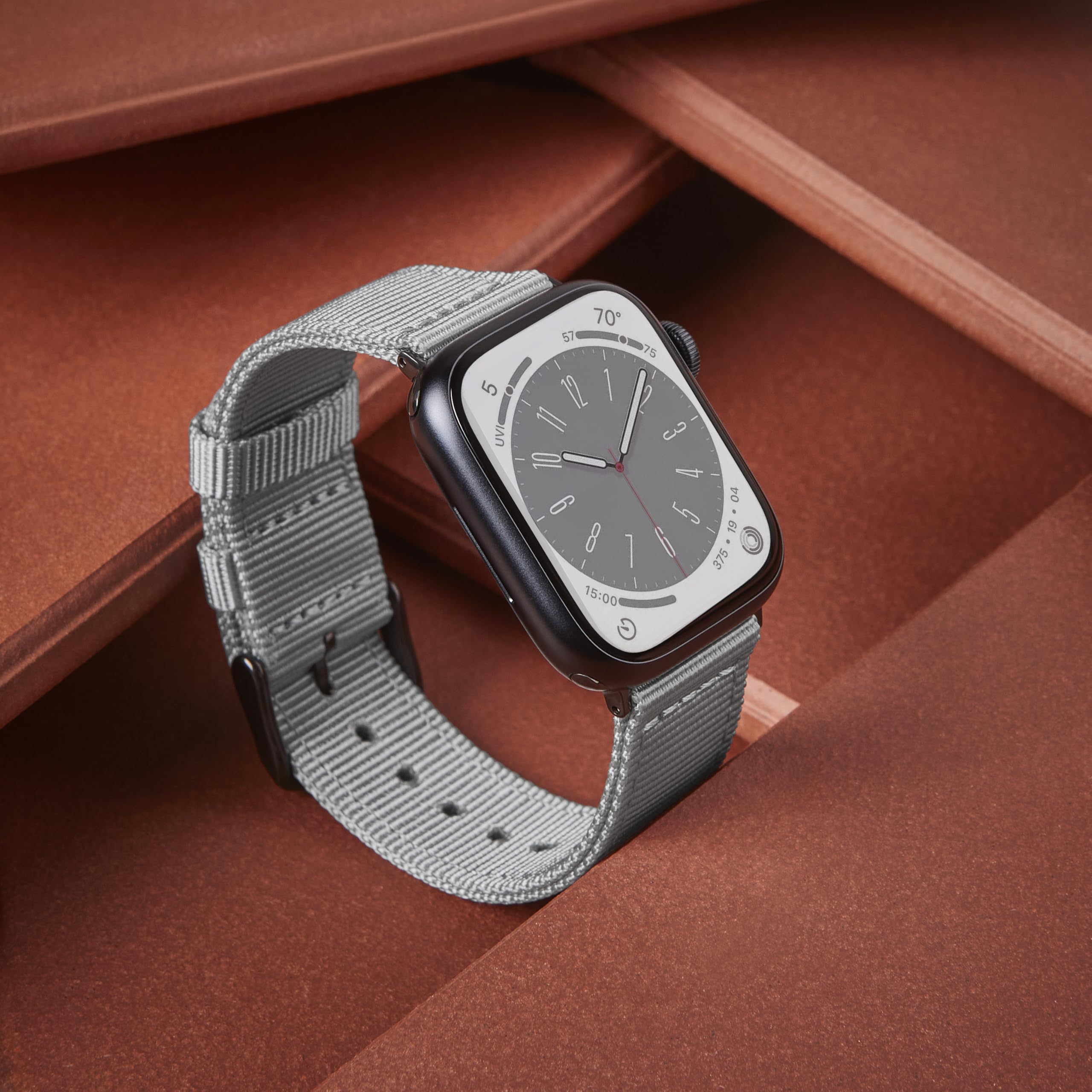 Archer Watch Straps - Premium Nylon Straps For Apple Watch (Gray, Black, 44/45/46/49Mm)