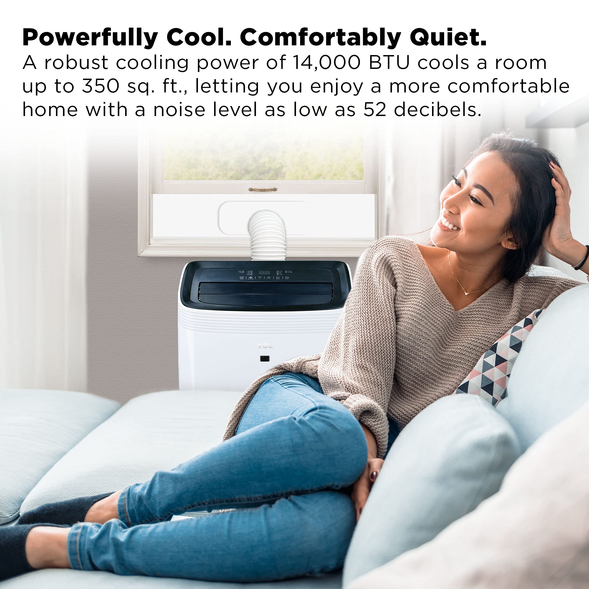 Tcl 10P94C Smart Series Portable Air Conditioner, 10,000 Btu, White