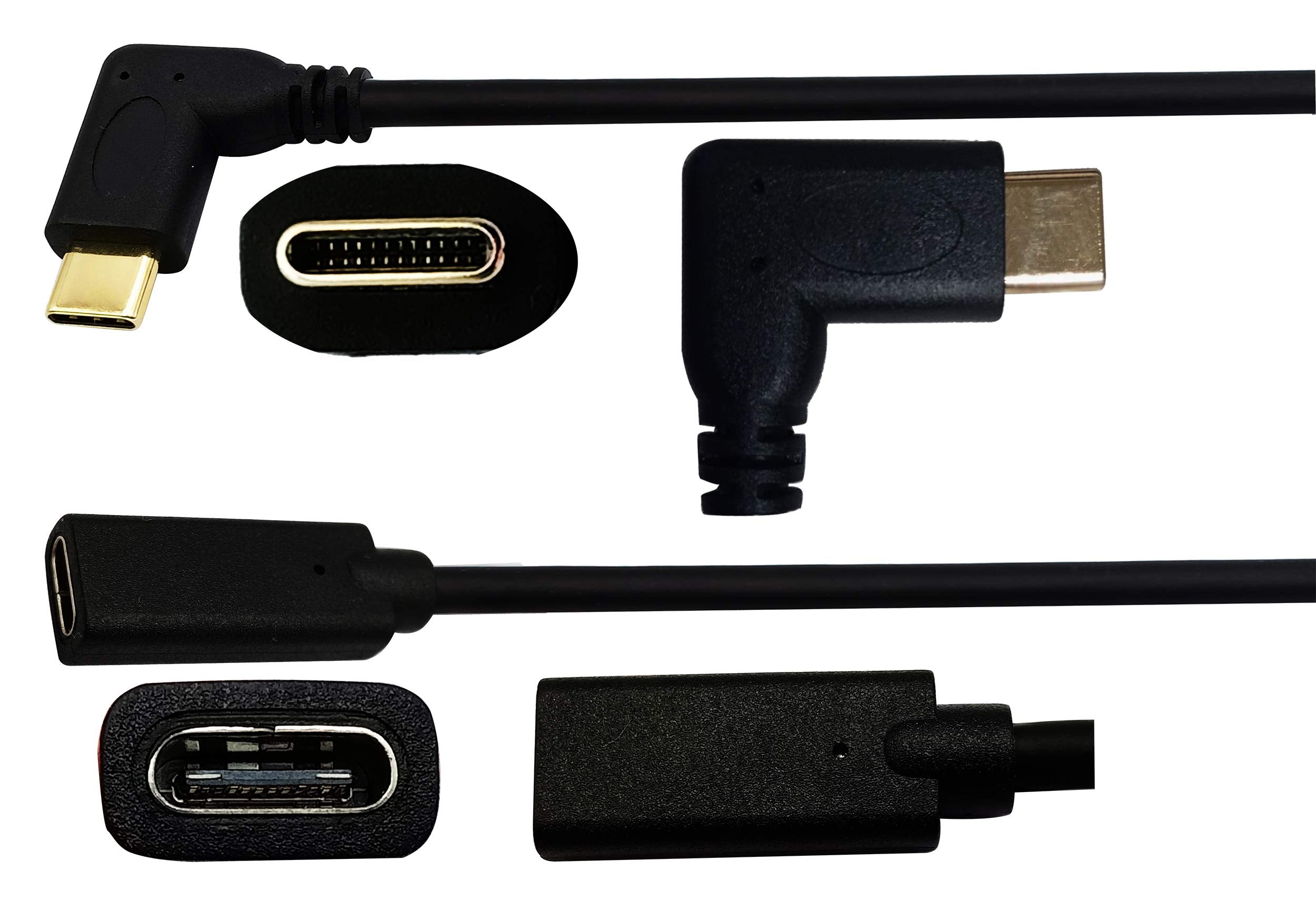 Zdycgtime 3.1 Type C Cable 90 Degree 3.1 Usb Type C Male To Female Gen 2 10Gbps Connector Extender Cable,Supports Charging, Data