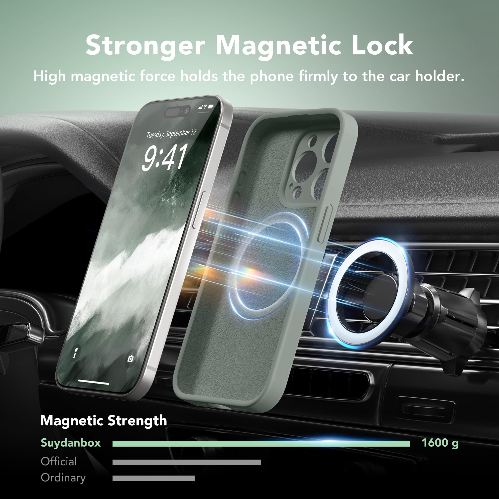 Suydanbox Magnetic For Iphone 15 Pro Max Case, Compatible With Magsafe, [Full Camera Protection][2 Screen Protectors] Silicone S