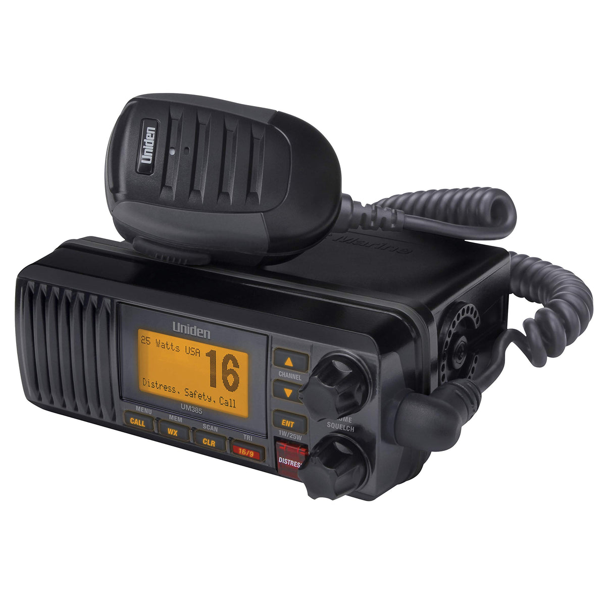 Uniden Um385Bk 25 Watt Fixed Mount Marine Vhf Radio, Waterproof, Noaa Weather Alert, All Usa/Intl/Canadian Marine Channels,WBEEAB076DHZQ42
