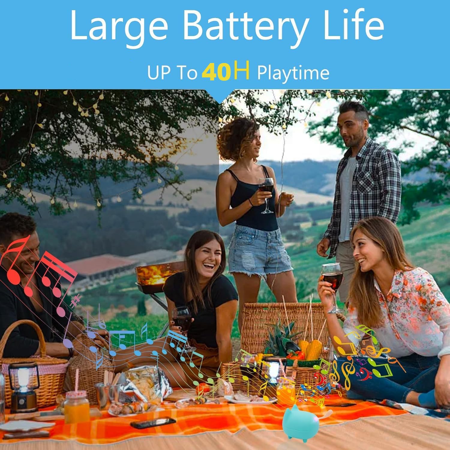 Gingo Portable Bluetooth Speaker, Mini Wireless Speakers With Clarity Stereo, Tws Pairing,Built In Mic, Super Bass,40H Playtime,