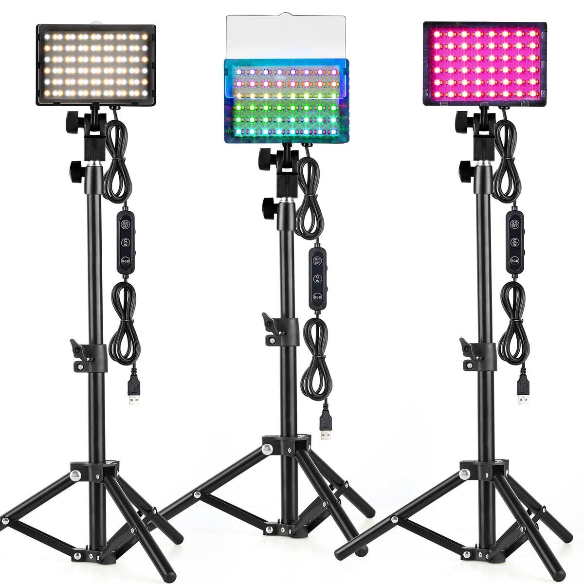 Rgb Photography Lighting For Zoom Meetings, Tabletop Video Conference Lighting Kit Cct/Rgb Mode Adjustable For Photoshoot/Tablet