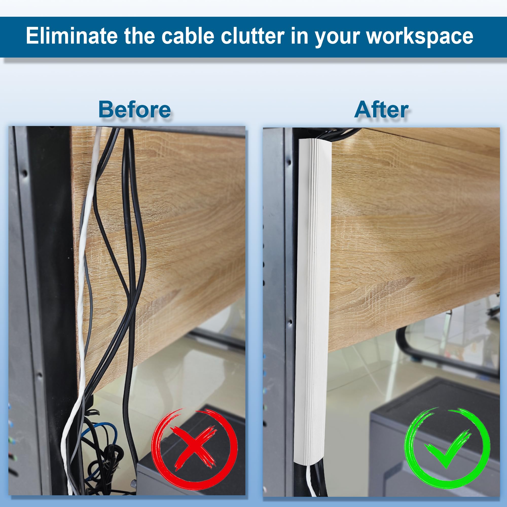 Cable Management Under Desk J Channel   Neat And Easy Cord Organization Solution