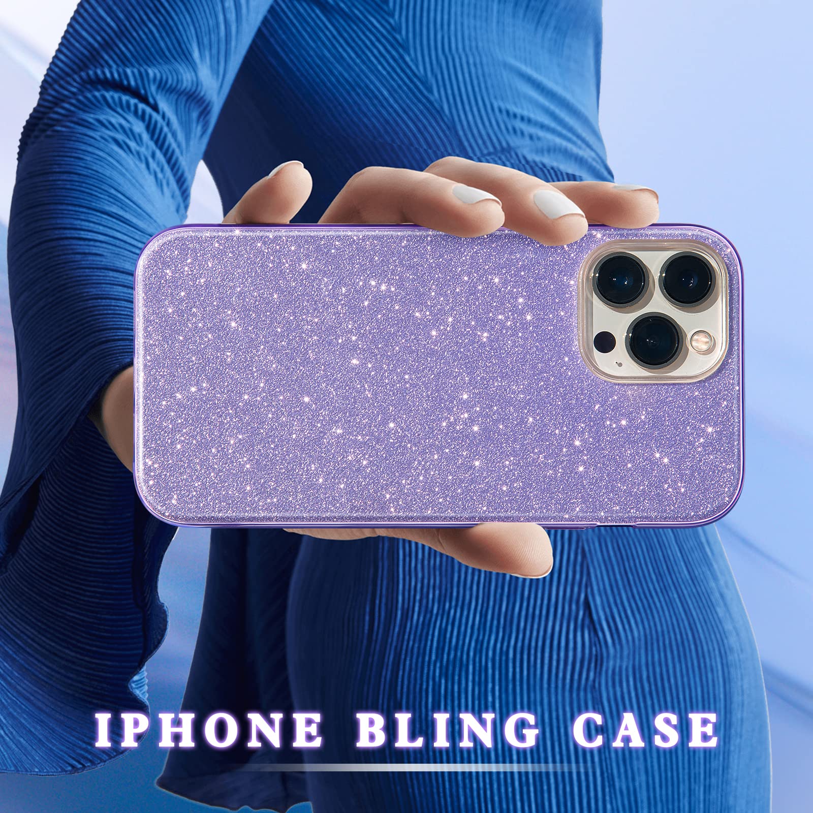 MATEPROX iPhone 13 Pro Bling Sparkle Protective Case TPU Purple 6.1 inch