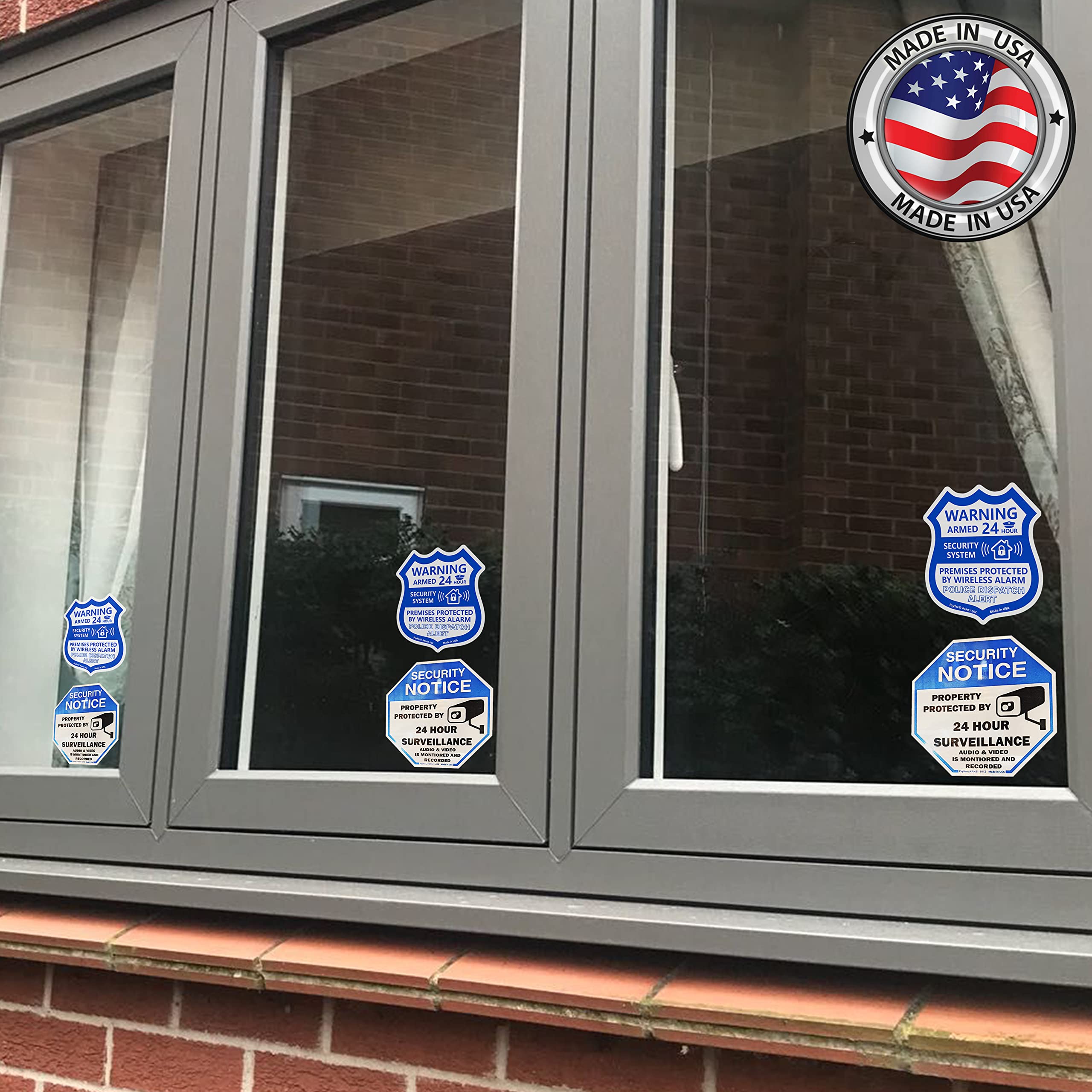 Psyfer (Fade Free) 12 Pack   Security Camera & Alarm Outdoor Uv Waterproof Stickers [Made In Usa]