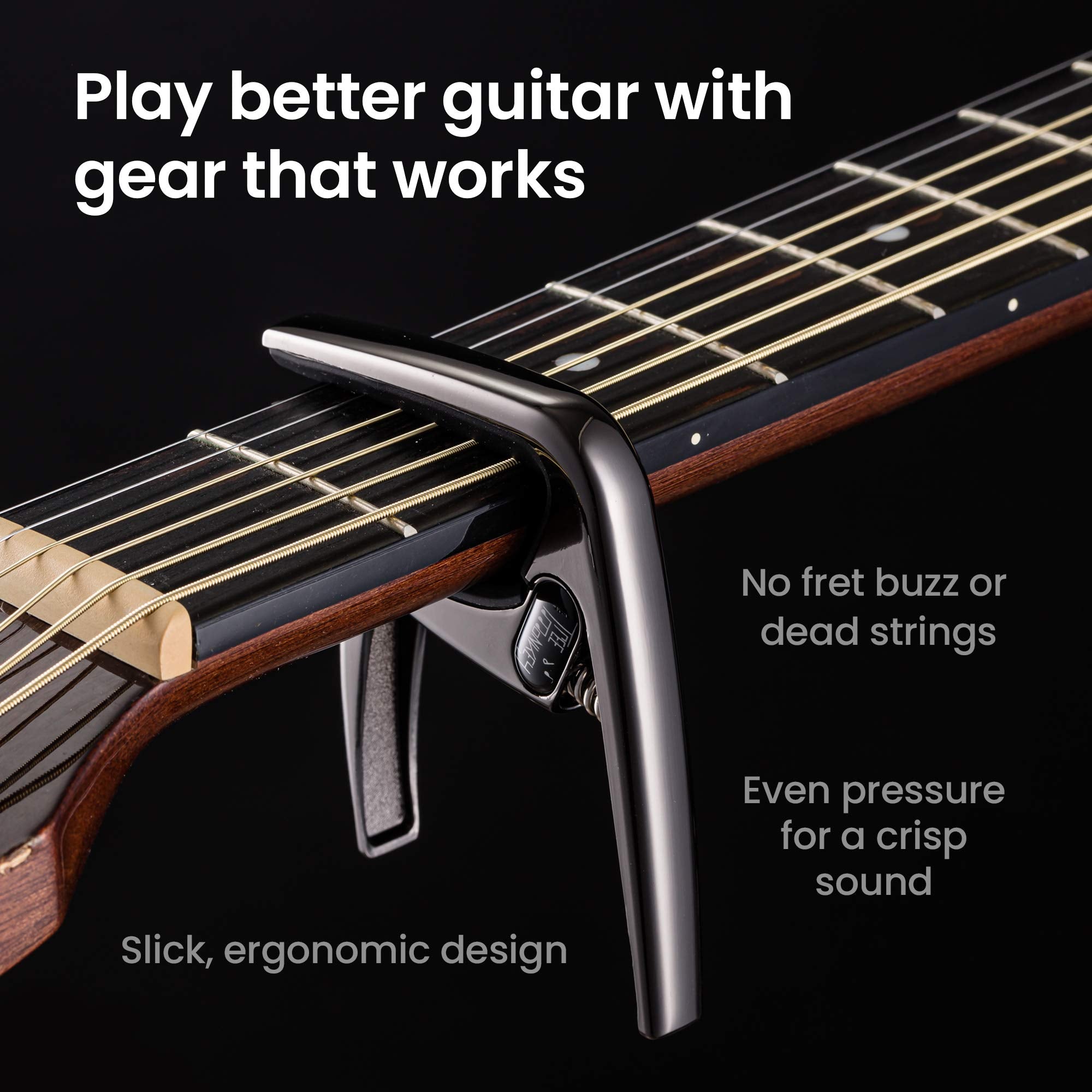 Guitar Capo For Performance & Style - A Capo For Acoustic Guitar - No Fret Buzz - Durable, Stylish Kapo That Is Built To Last
