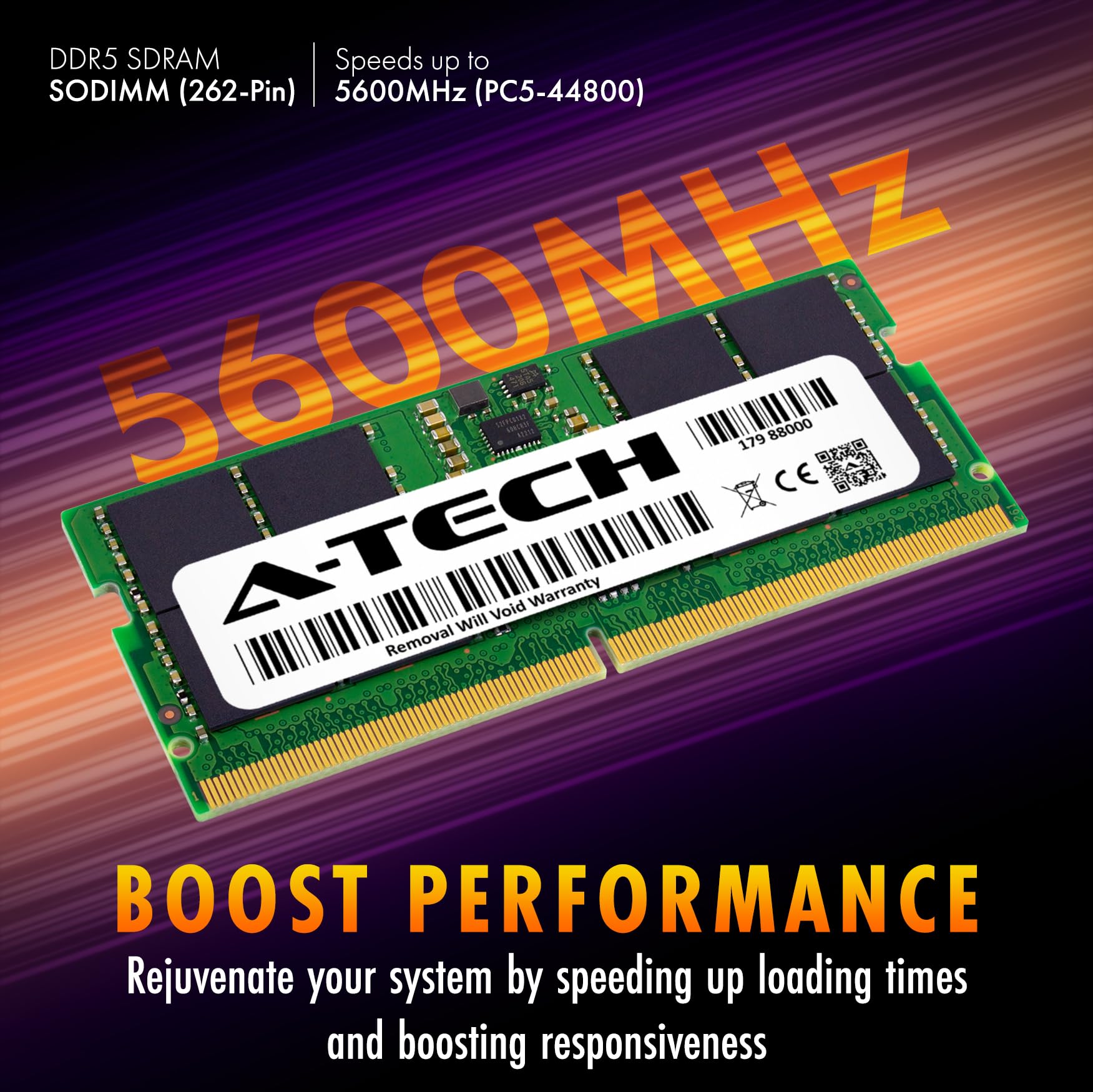 A Tech 64Gb Kit (4X16Gb) Ddr5 5600Mhz Pc5 44800 Cl46 Sodimm 1.1V Non Ecc Unbuffered So Dimm 262 Pin Laptop Ram Memory Upgrade Mo