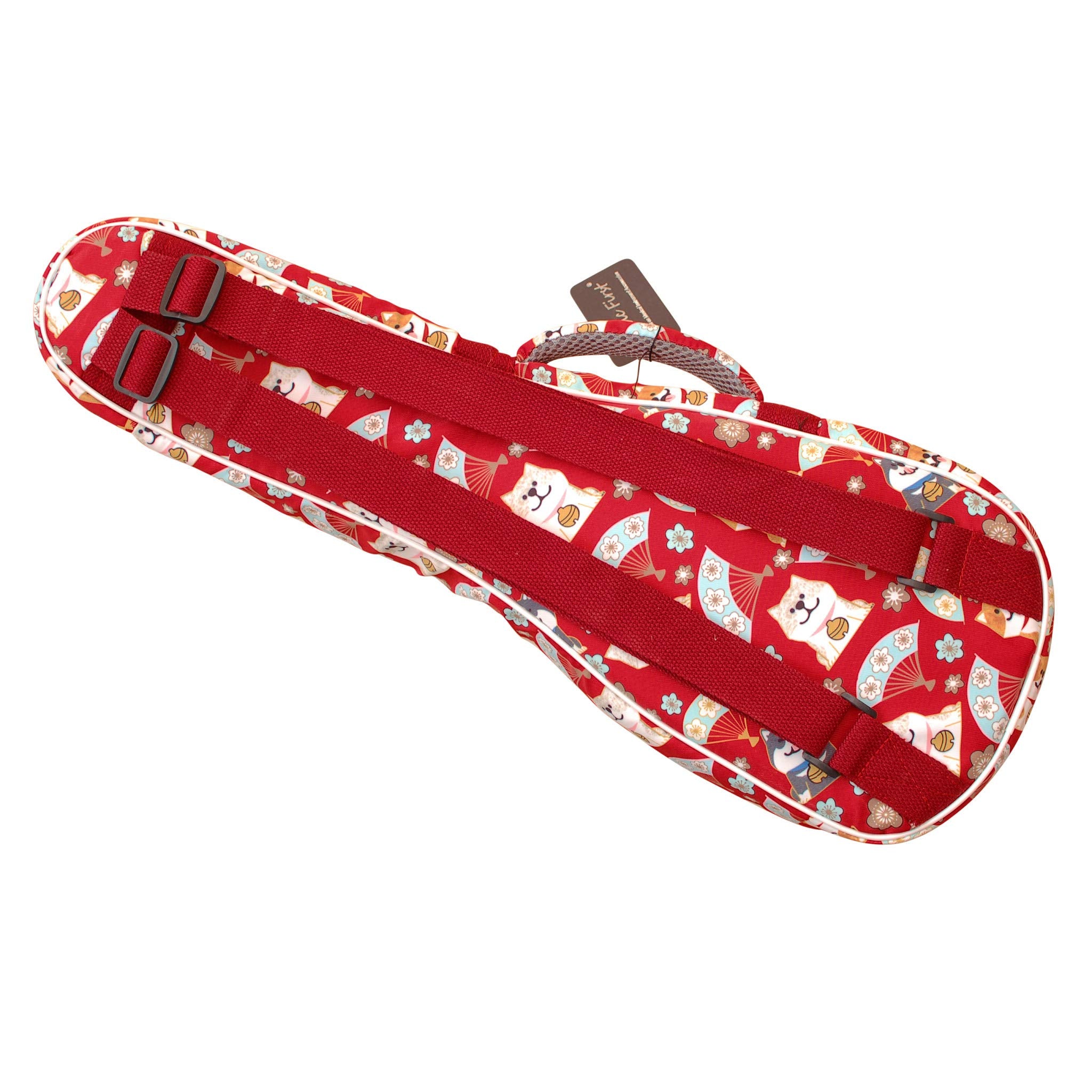 Music First Cute Cartoon Shiba Inu And Sakura Dog Ukulele Case, Fit For 2324 Inch Concert Ukulele, Red